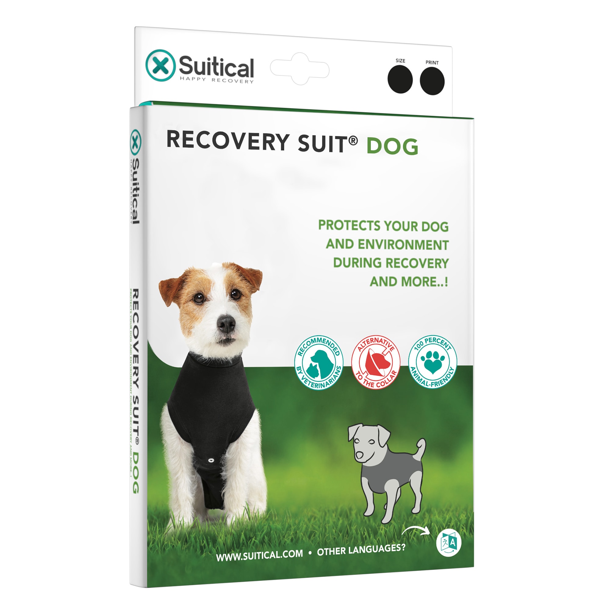Suitical Dog Recovery Suit XS Black Comfort Protection from Petco