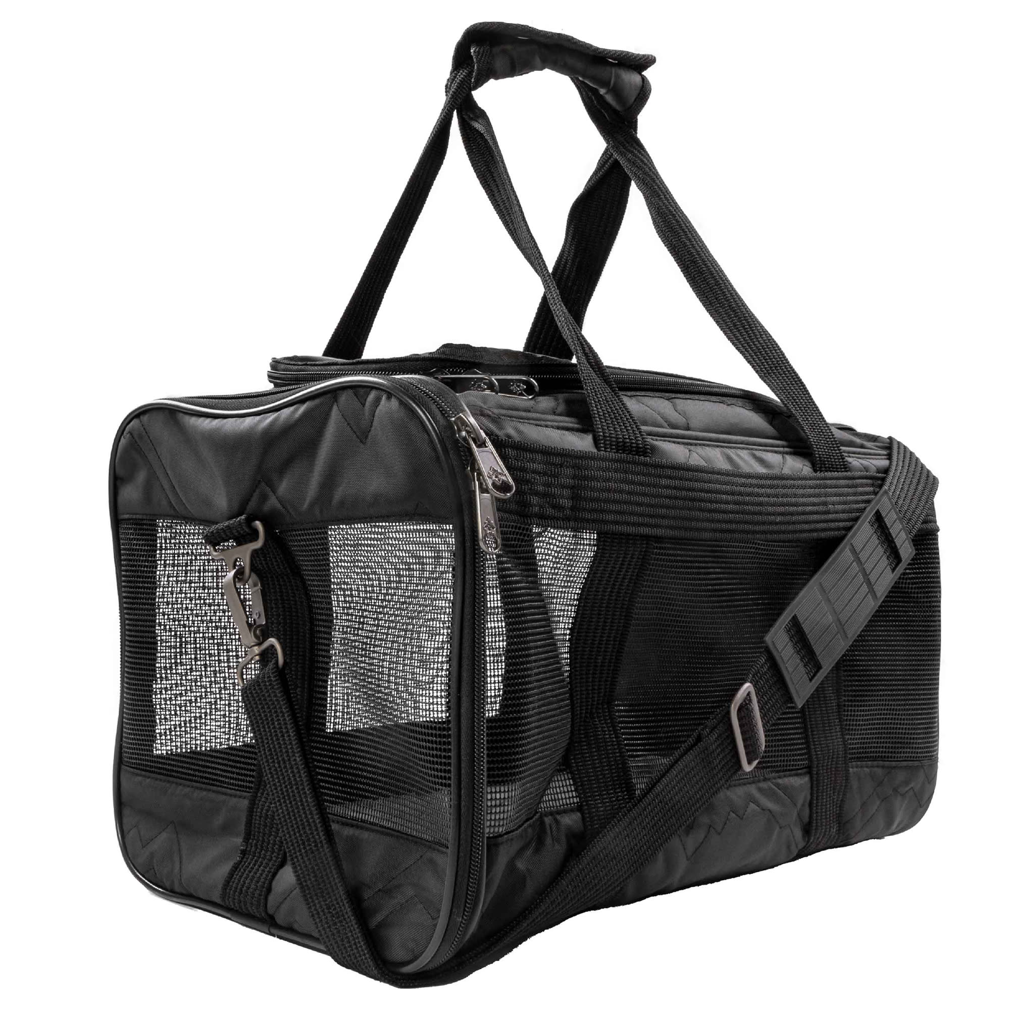 Sherpa Deluxe Black Guaranteed On Board Soft Sided Dog Cat Carrier 17 L x 11 W x 10.5 H
