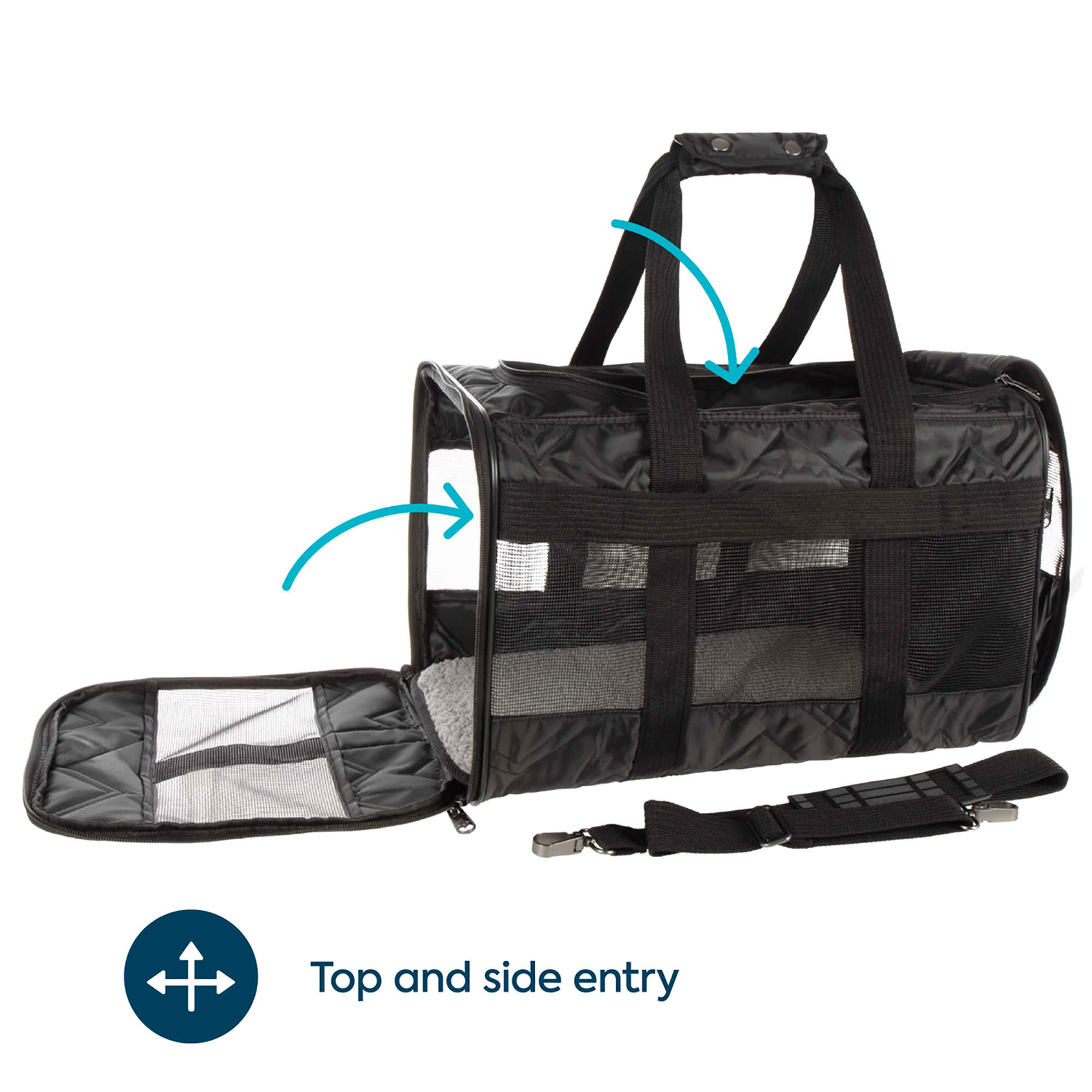 Sherpa Deluxe Black Airline Approved Soft Sided Dog & Cat Carrier