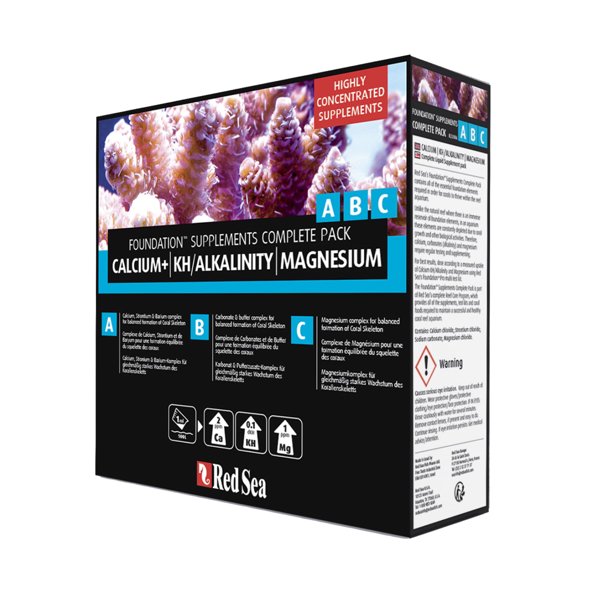 Red Sea Foundation Supplements Starter Pack A,B,C, 250ML, 3 Ct 
