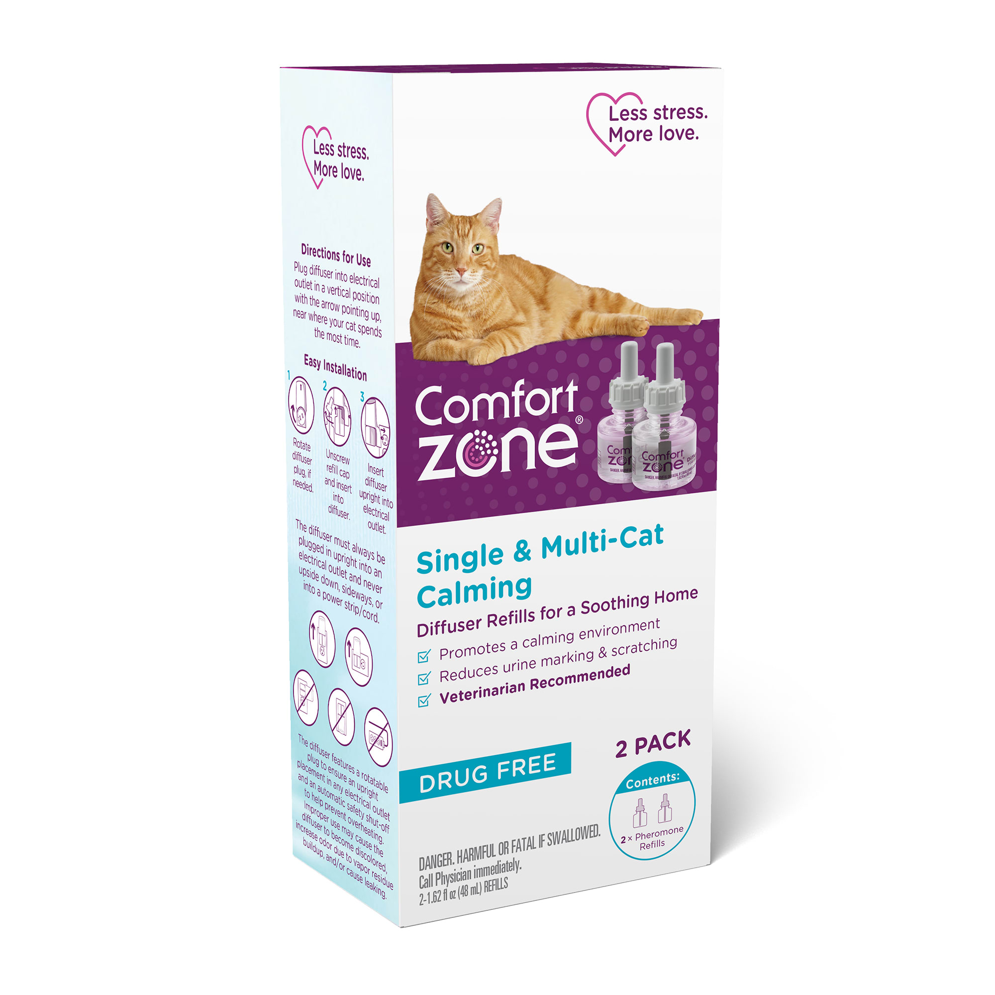 Comfort Zone Single Multi Cat Calming Refills for a Soothing Home 96ml Pack of 2