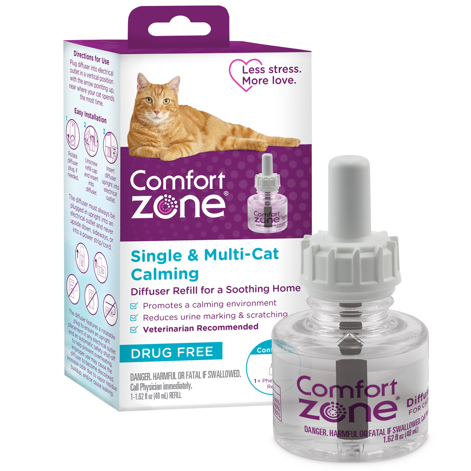 Comfort Zone Cat Calming Diffuser Refill 48ml Single Multi Cat from Petco