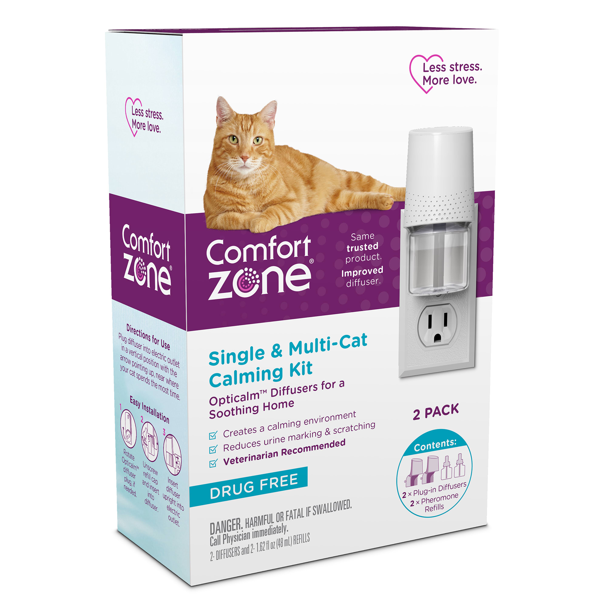 Comfort zone cat 2025 calming diffuser kit