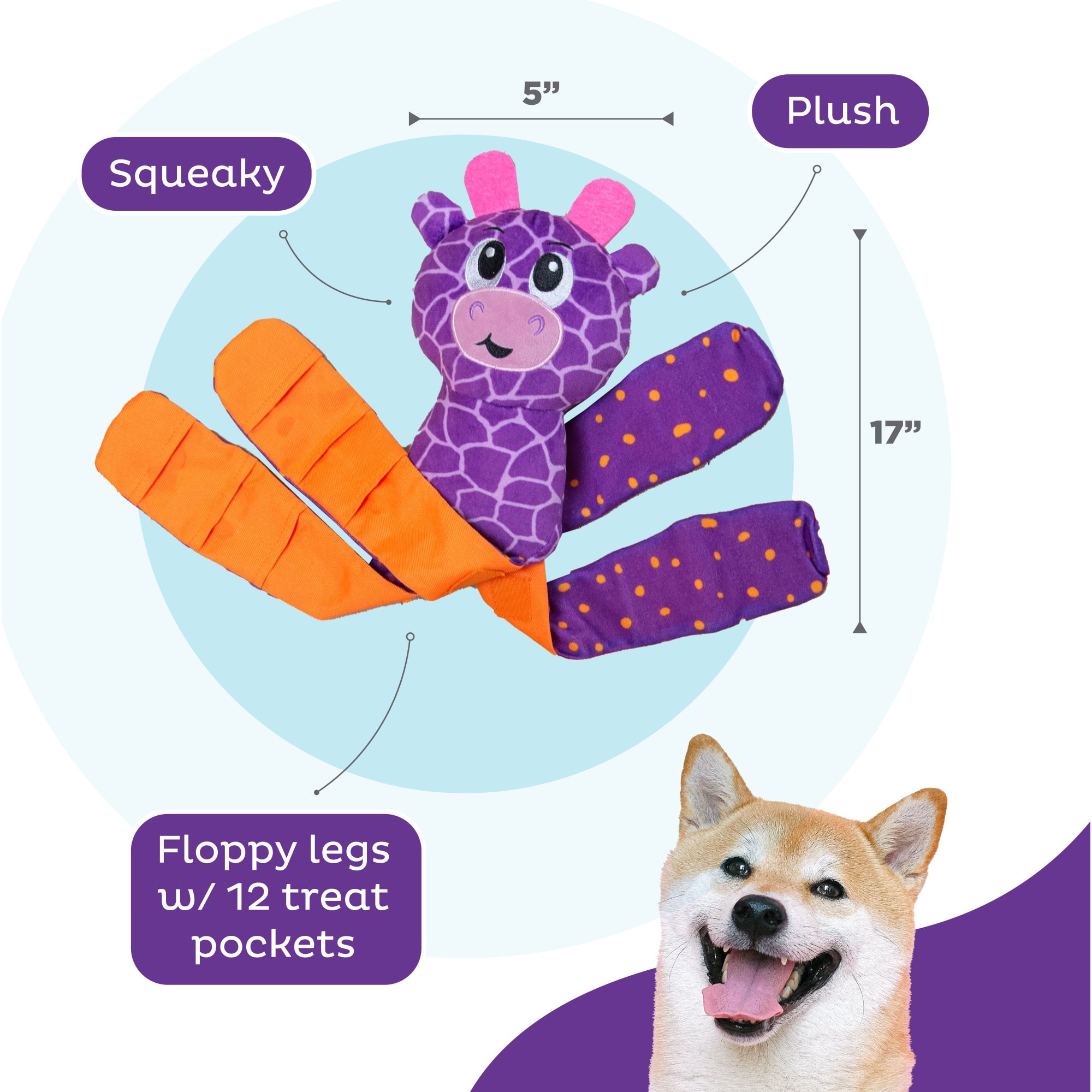 Outward Hound Nina Ottosson Silly Legz Giraffe Plush Dog Toy, XX