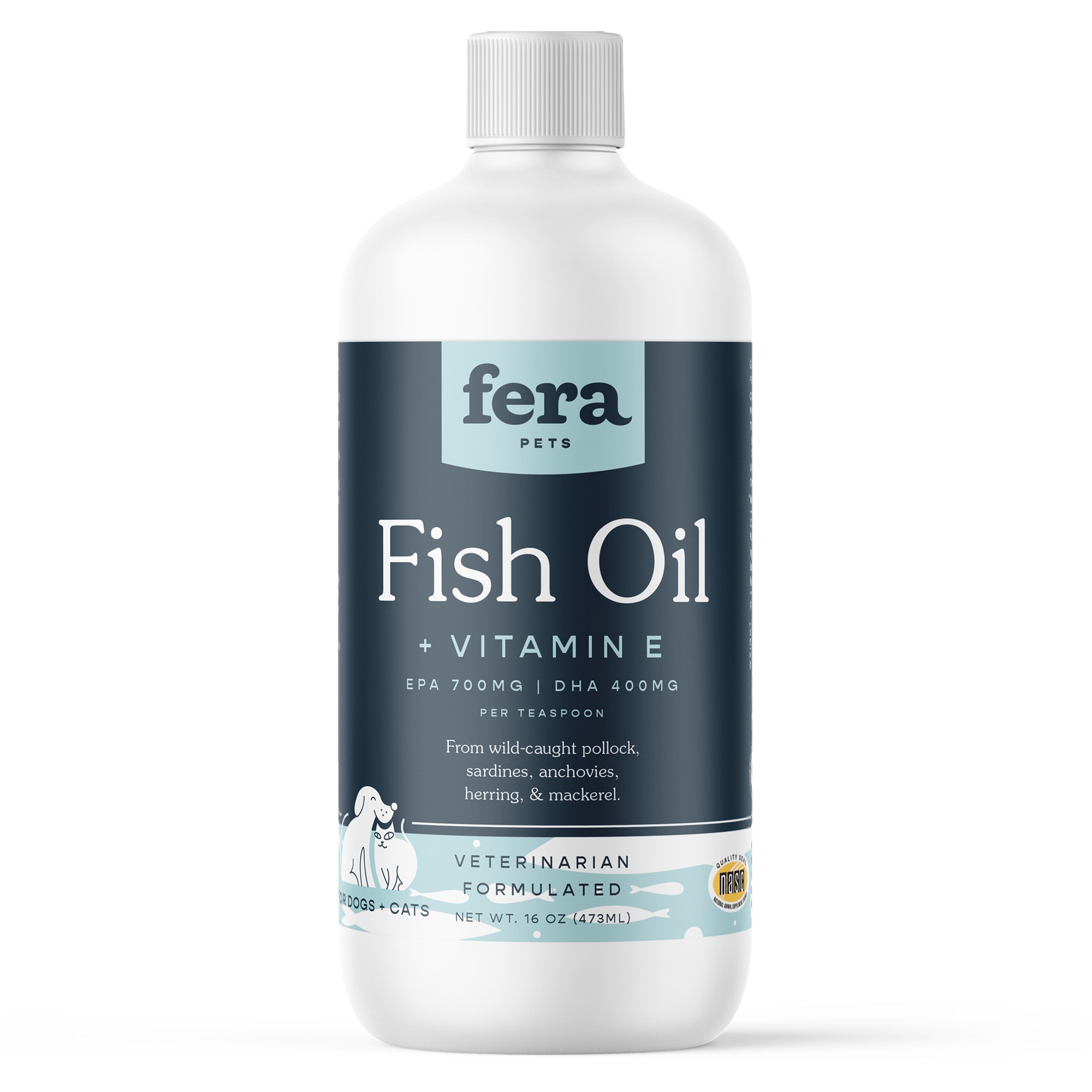 Fera Pet Fish Oil Vitamin E Supplement for Dog Cat 16 oz. Petco