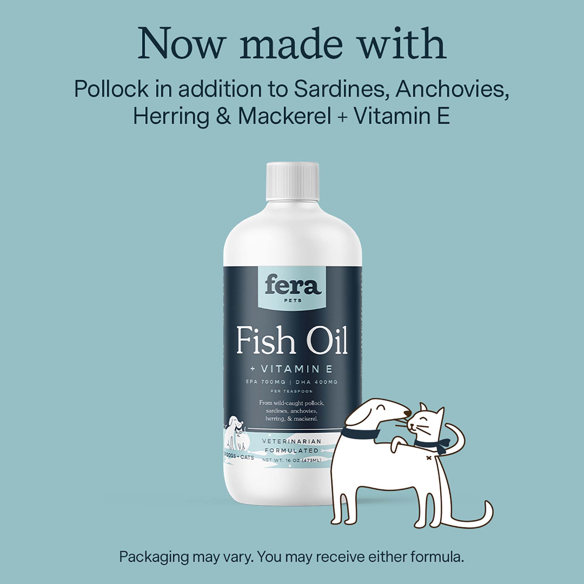 Fera Pet Fish Oil Vitamin E Supplement for Dog Cat 16 oz. Petco