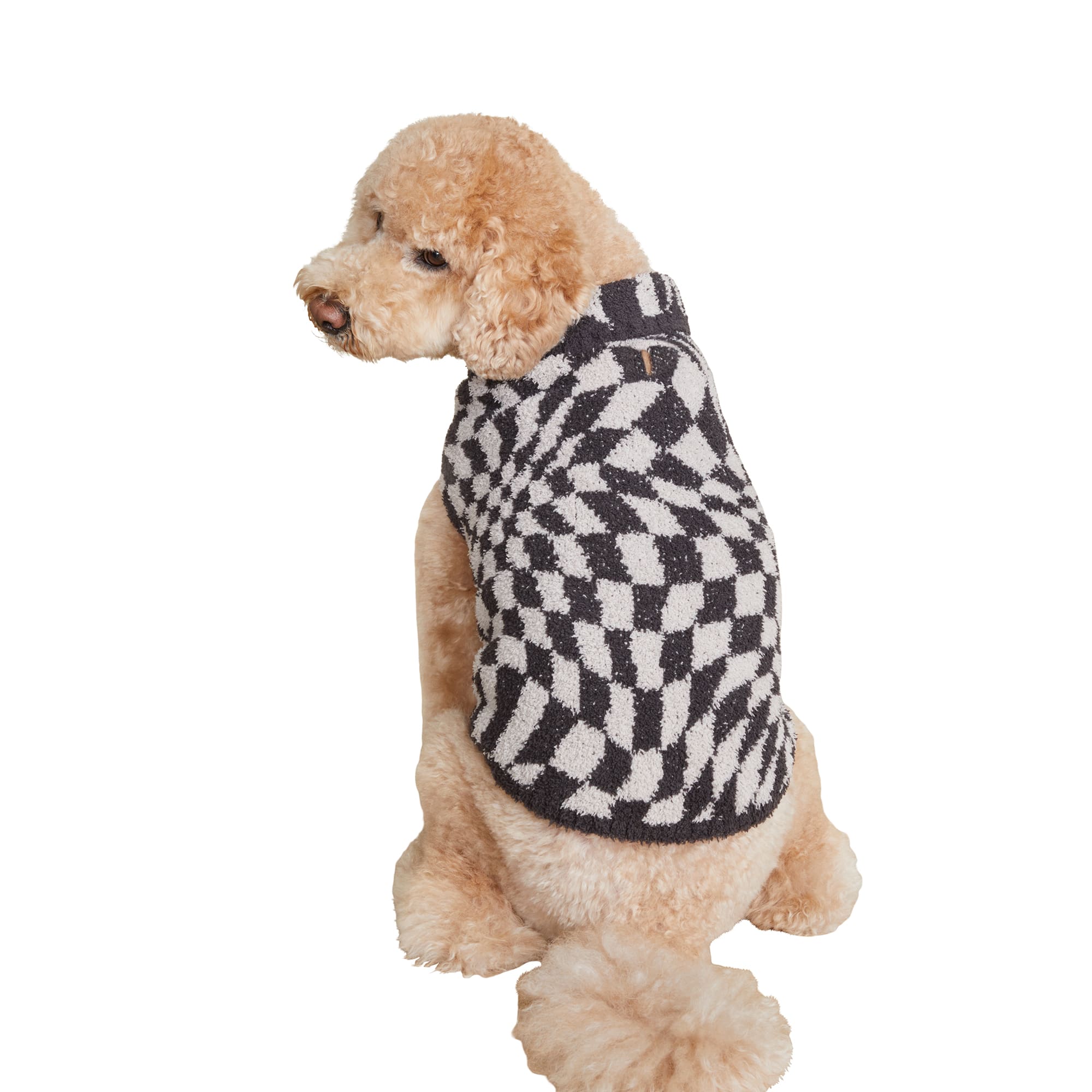 Barefoot Dreams CozyChic Check Sweater for Pets XS Gray