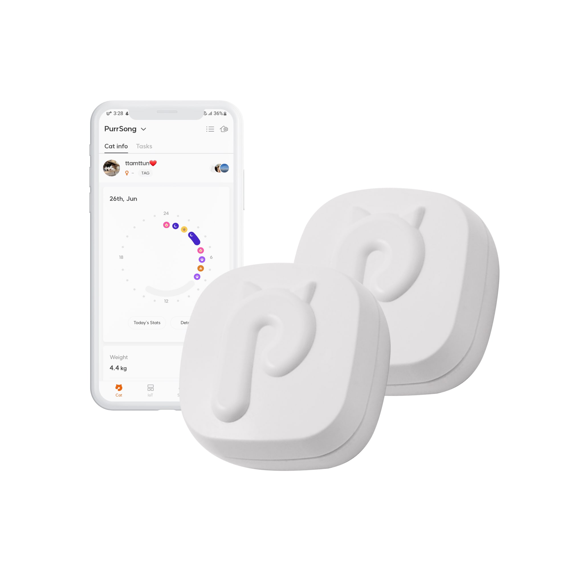 PurrSong LavvieTAG Cat Health & Activity Tracker Pendant