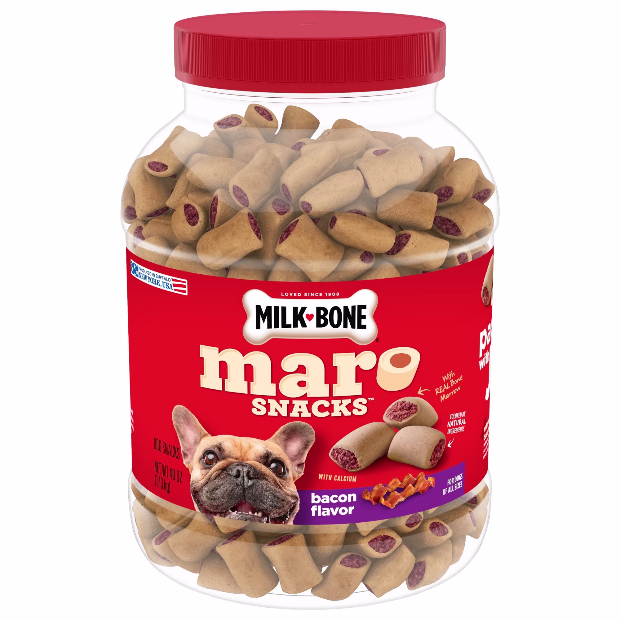 Bb 7/30/27 Milk-Bone MaroSnacks Dog Treats Bacon Flavor Small Size 40 Ounce