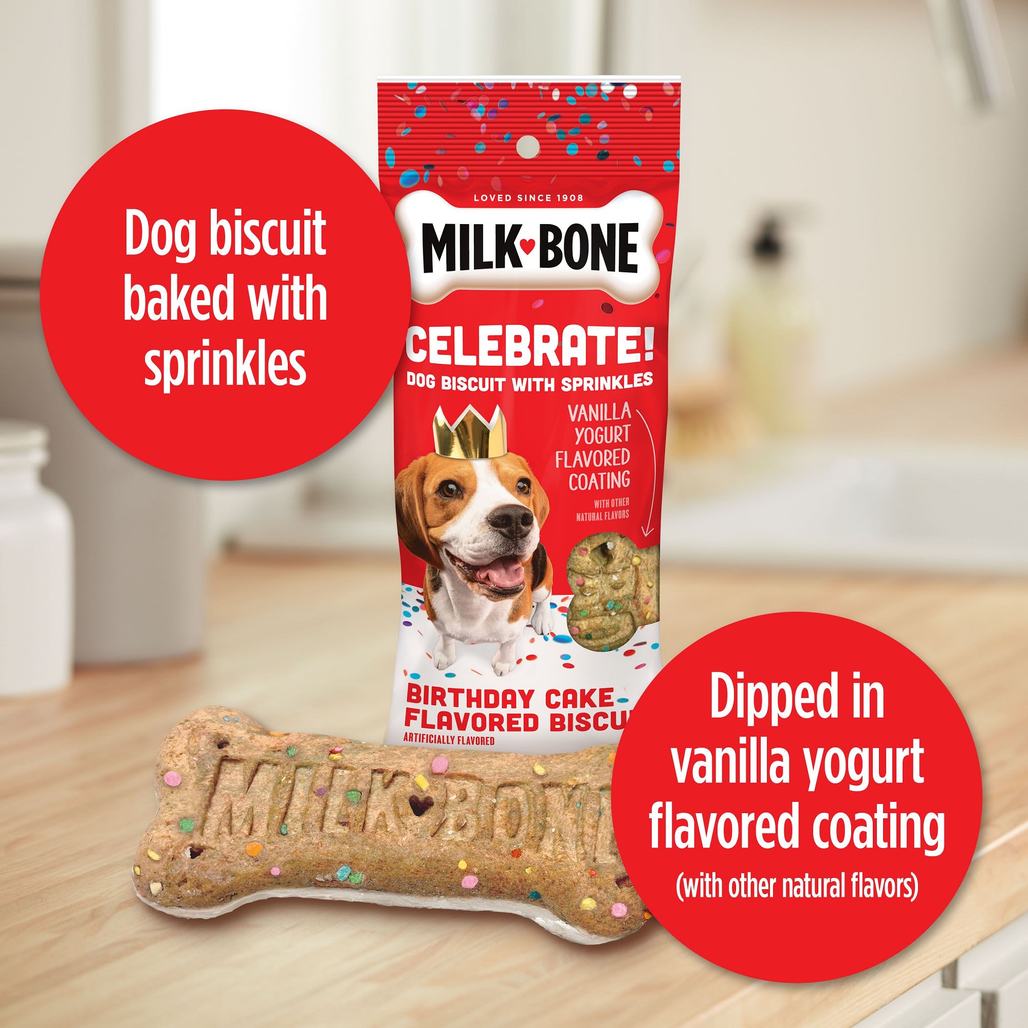 Milk-Bone Extra-Large Dipped Birthday Biscuits Dog Treats, oz