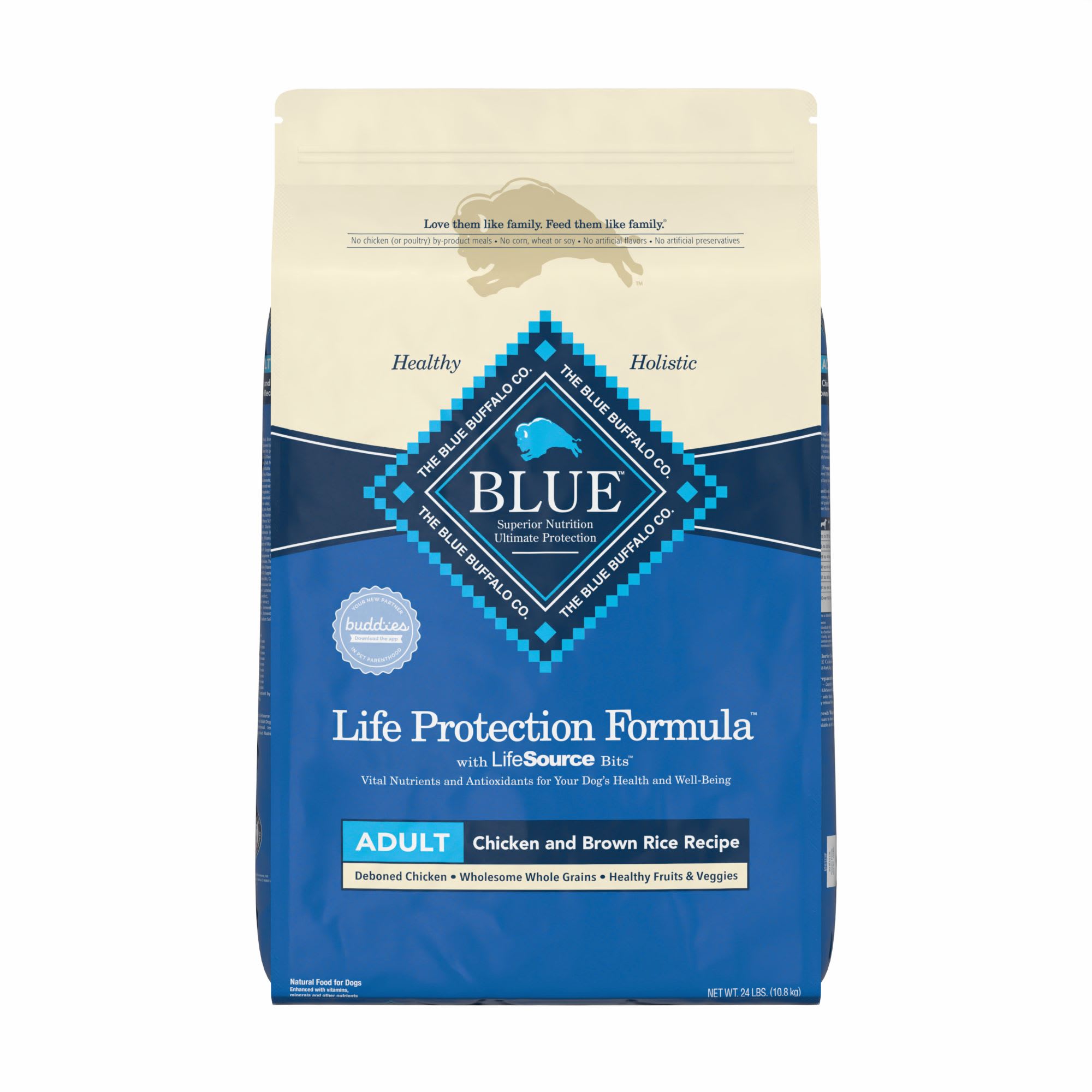 Blue Buffalo Blue Life Protection Formula Adult Chicken and Brown Rice Recipe Dry Dog Food 24 lbs