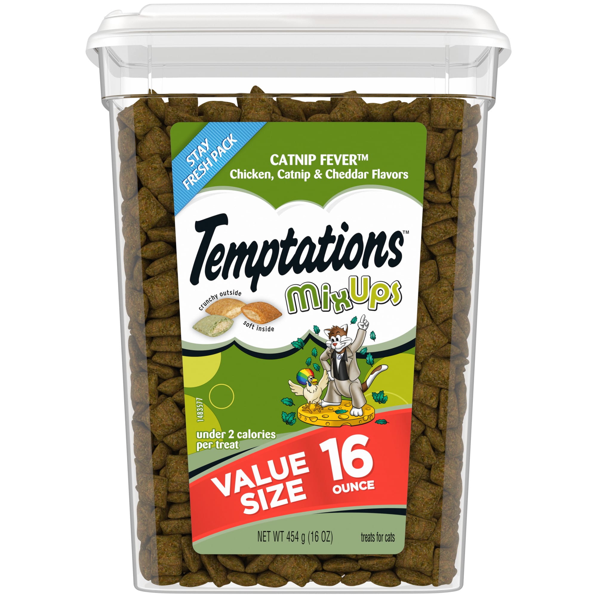 Temptations MixUps Crunchy and Soft Cat Treats Catnip Fever Flavor