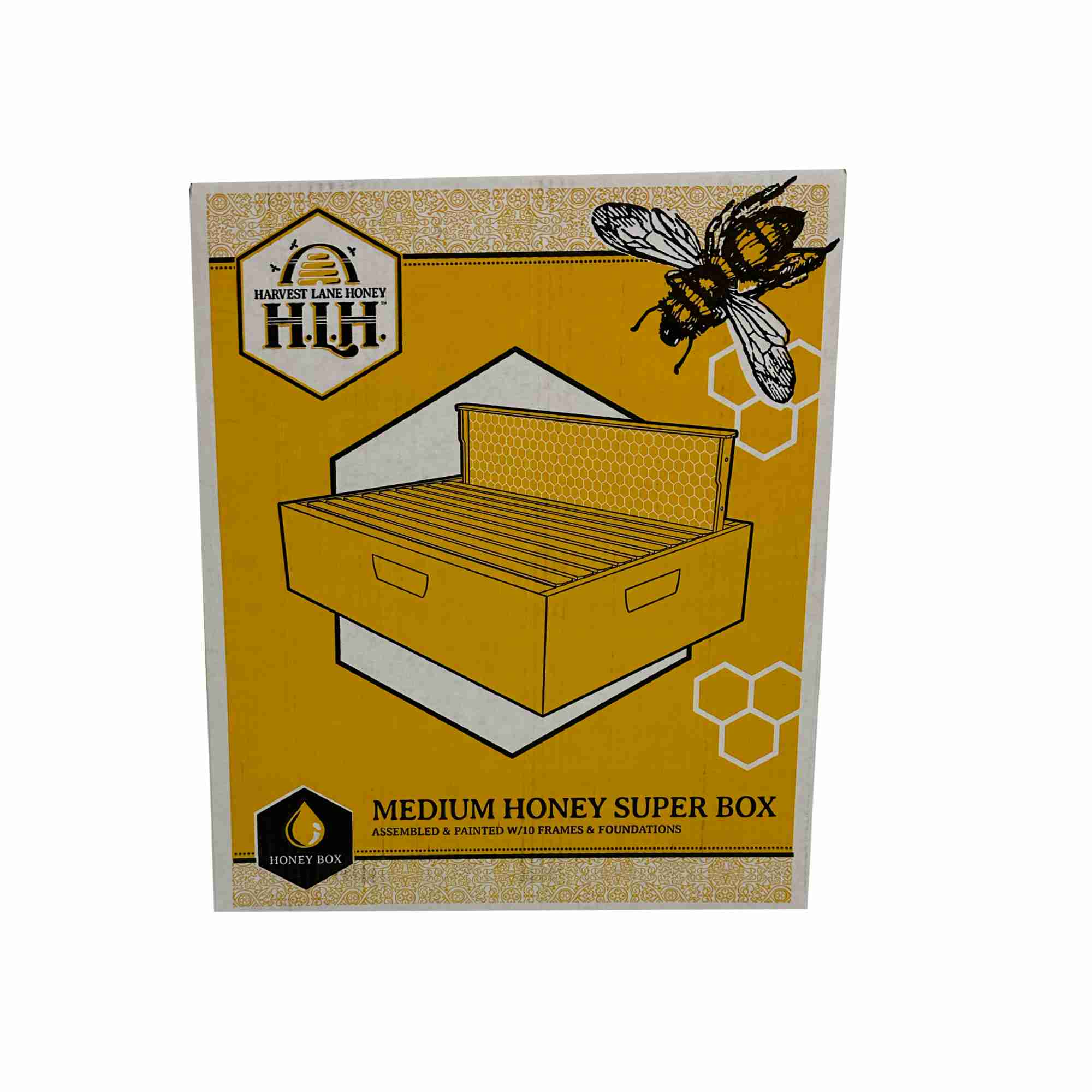 Harvest Lane Honey Super Box & Frames 21"x17"x7"