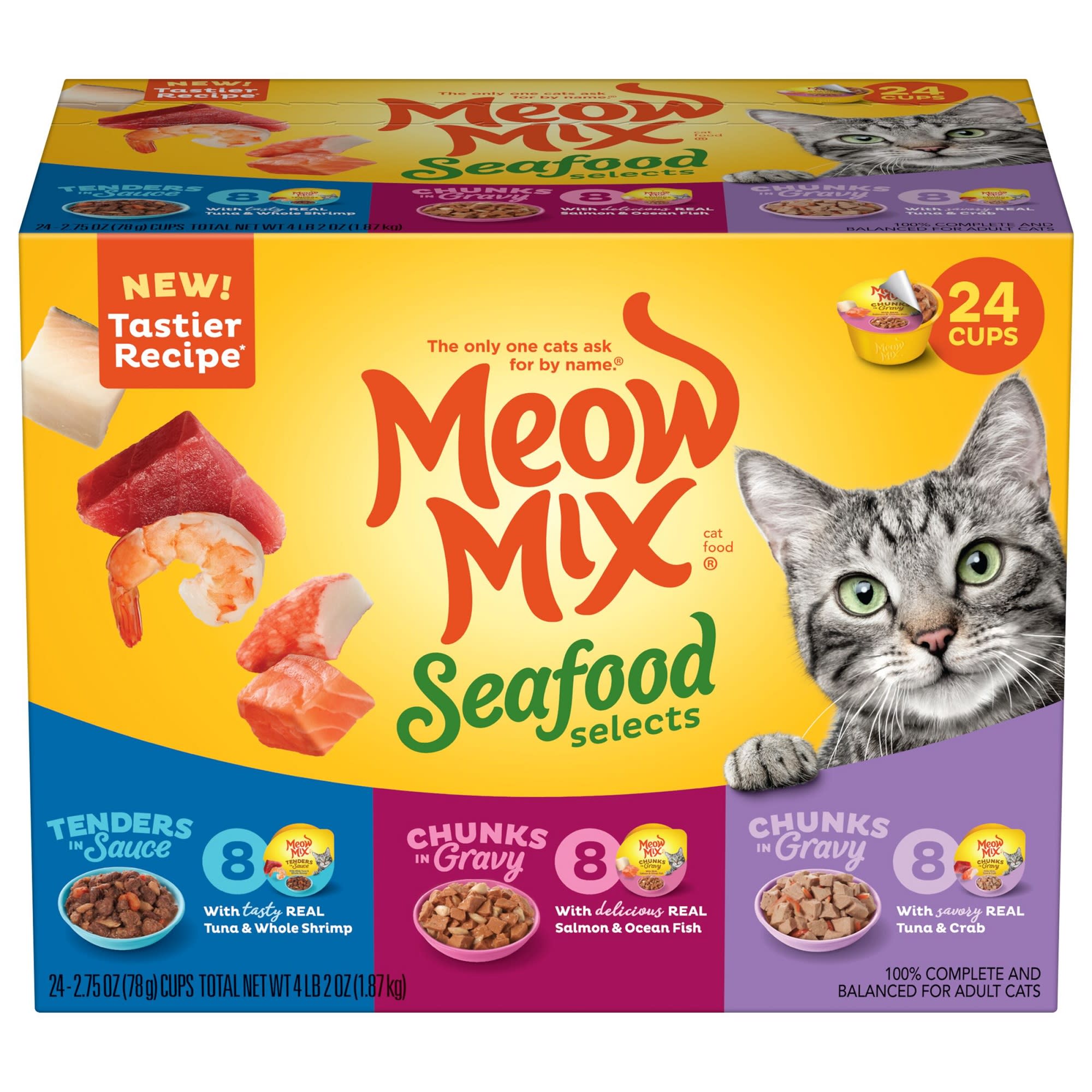 Meow Mix Seafood Selects Wet Cat Food Variety Pack 2.75 oz. Pack