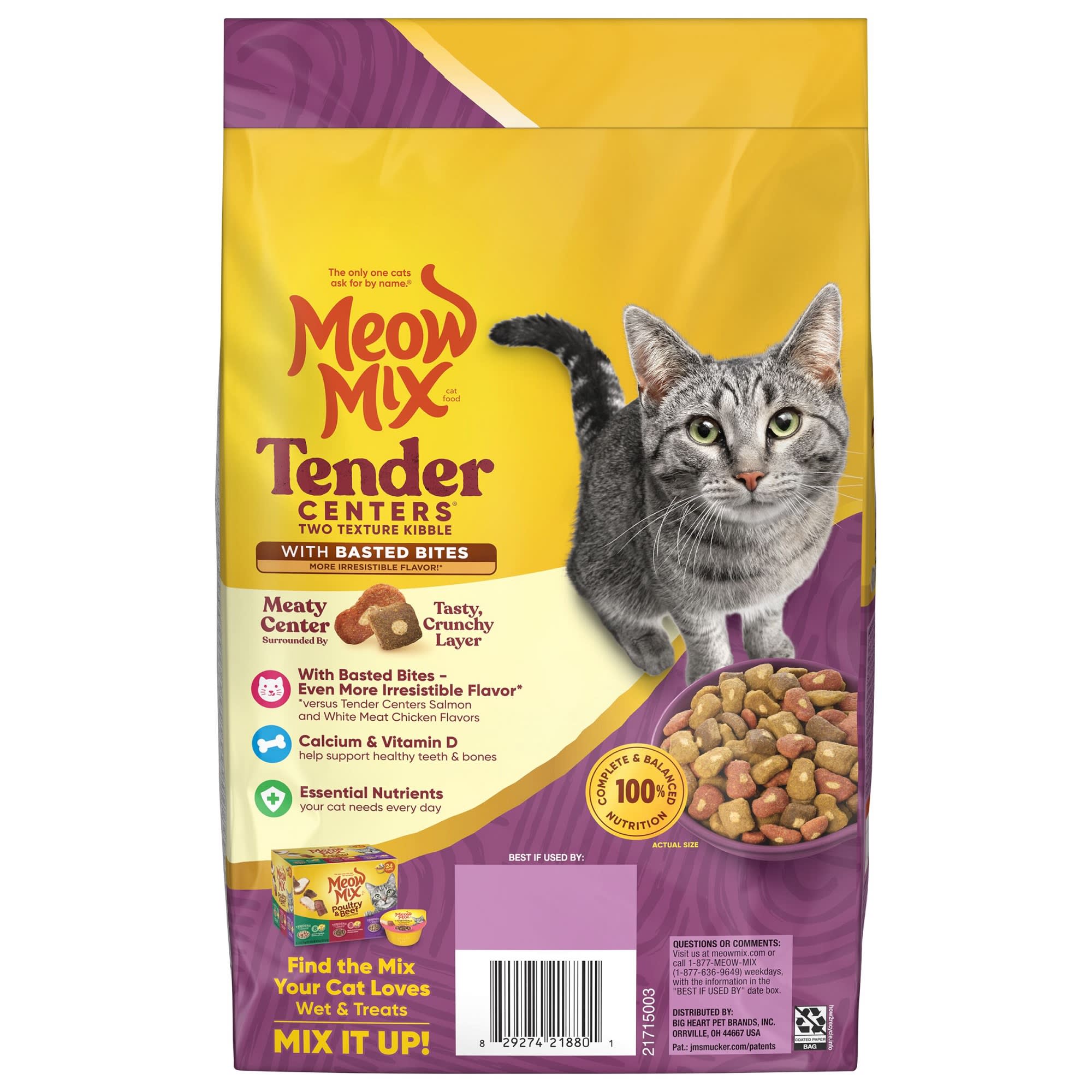 Meow Mix Tender Centers with Basted Bites Chicken and Tuna Flavored Dry Cat Food 13.5 lbs. Petco
