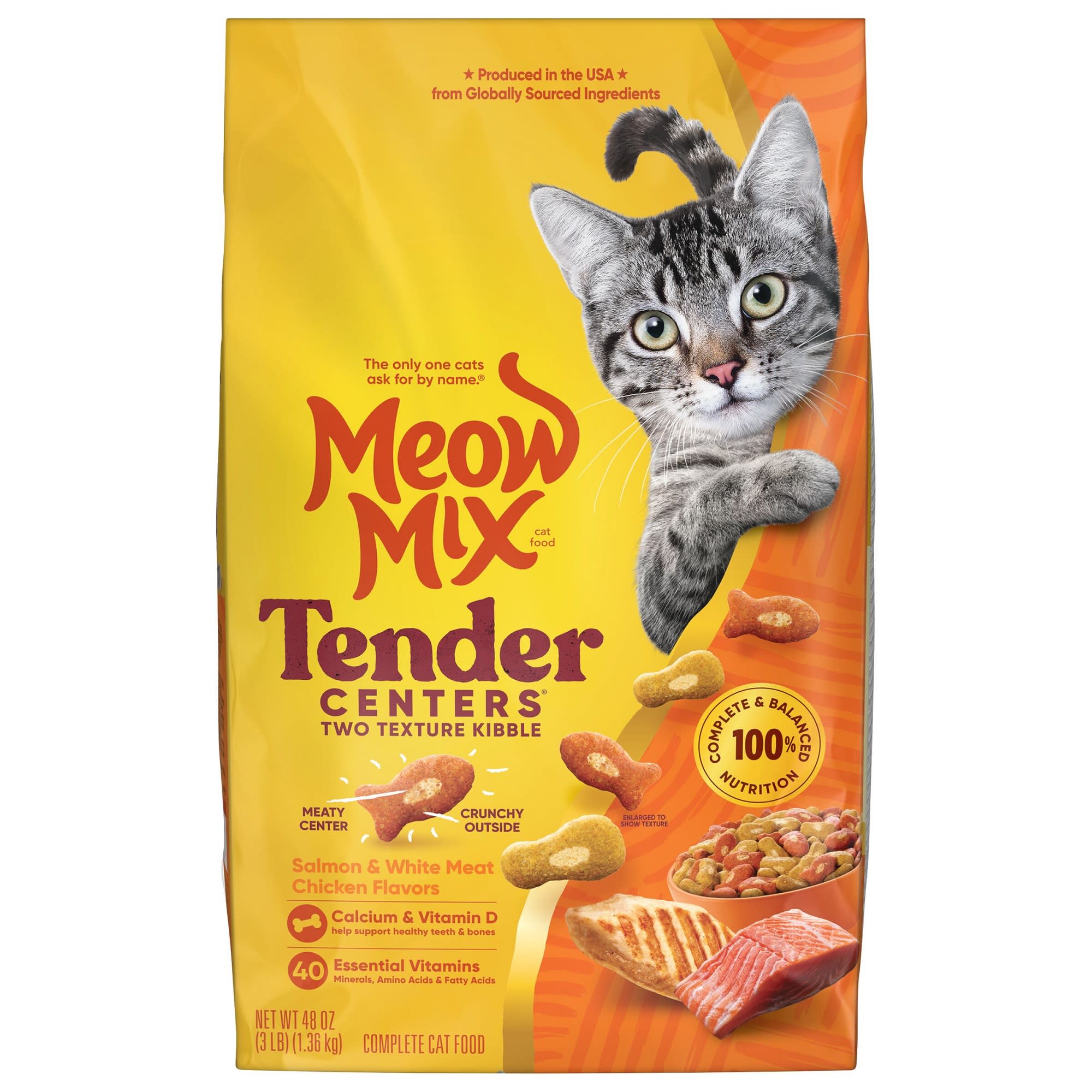 Meow Mix Tender Centers Salmon Chicken Dry Cat Food 3 lbs