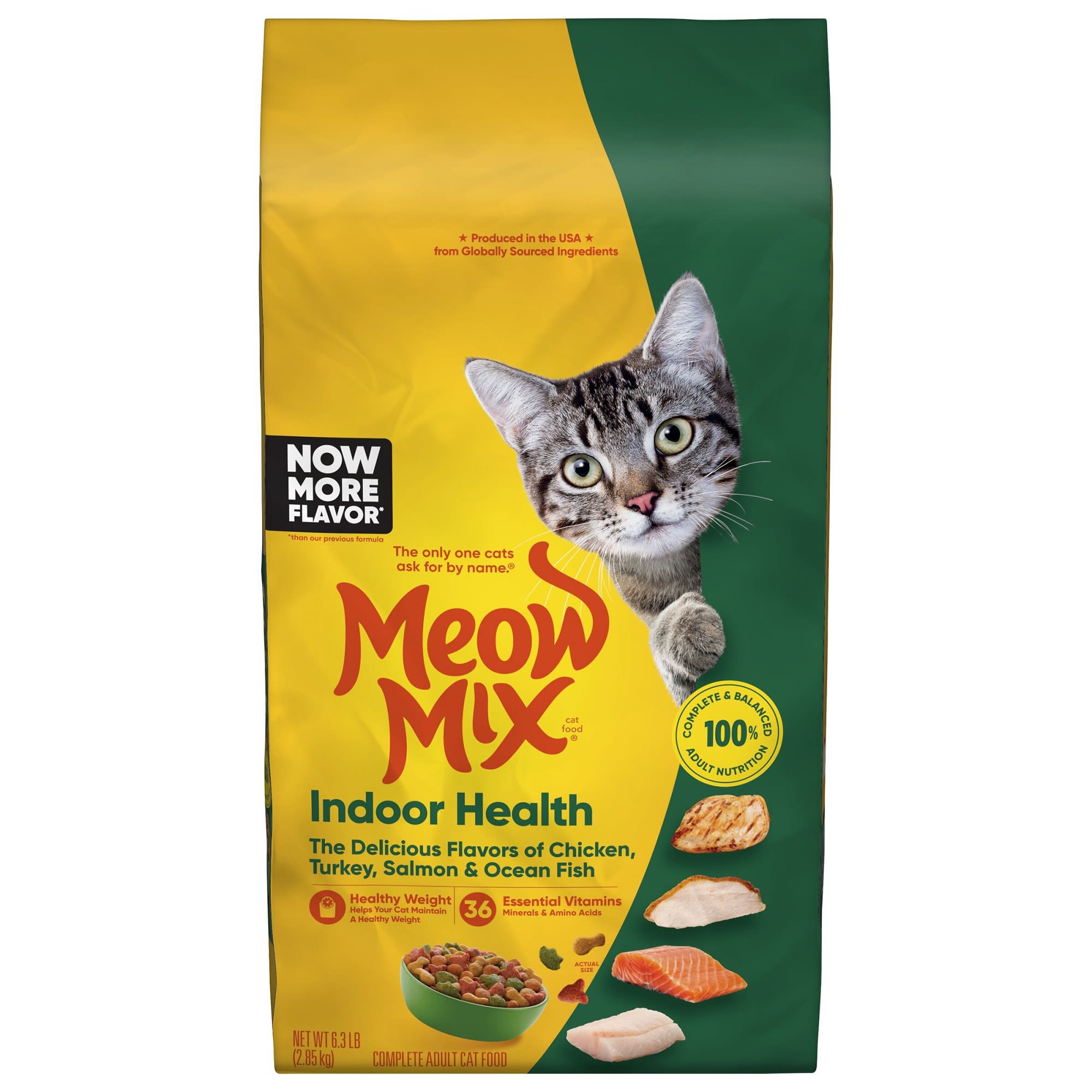 Meow Mix Indoor Health Cat Food, Chicken & Fish Blend 6.3 lbs