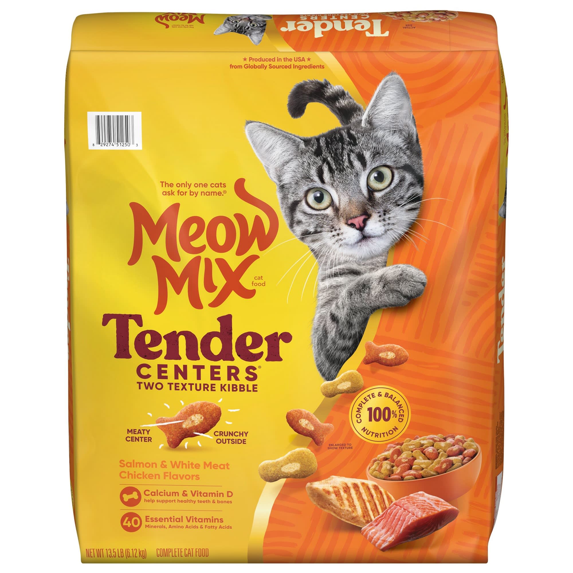 Meow Mix Tender Centers Salmon Chicken Dry Cat Food 13.5 lbs