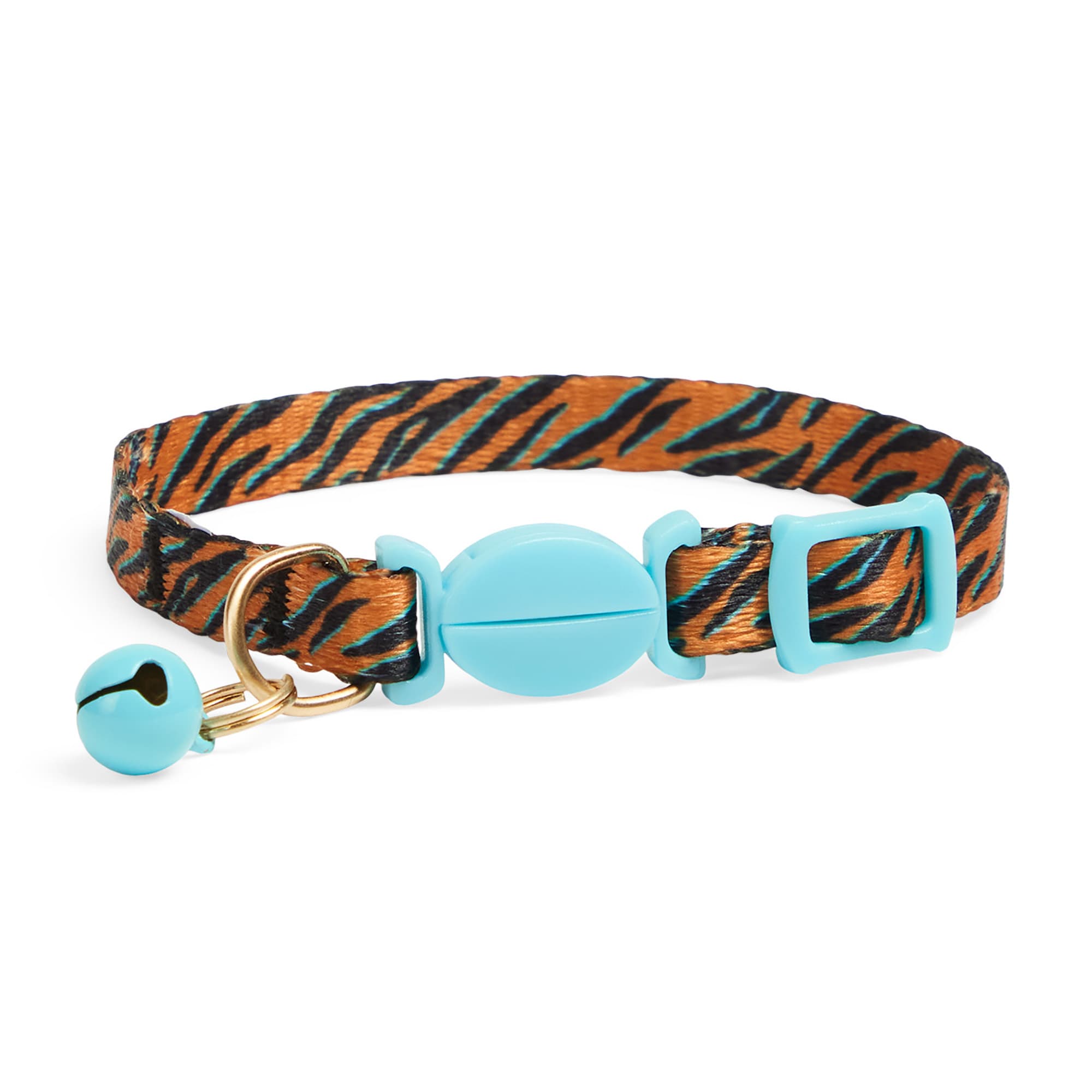YOULY Adjustable Tiger Print Kitten Collar & Bell