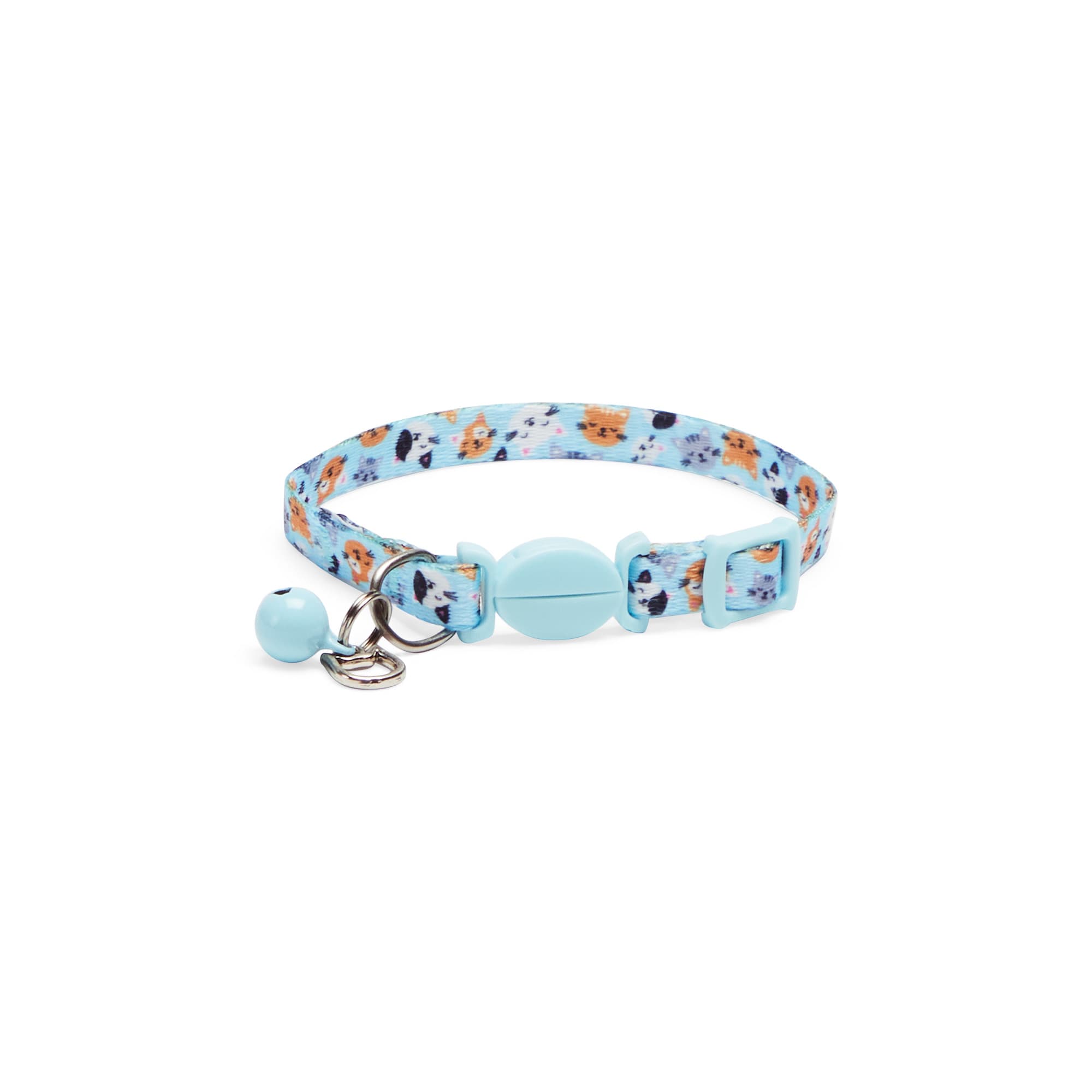 Youly Blue Cat Head Kitten Collar XS with Safety Clip & Bell