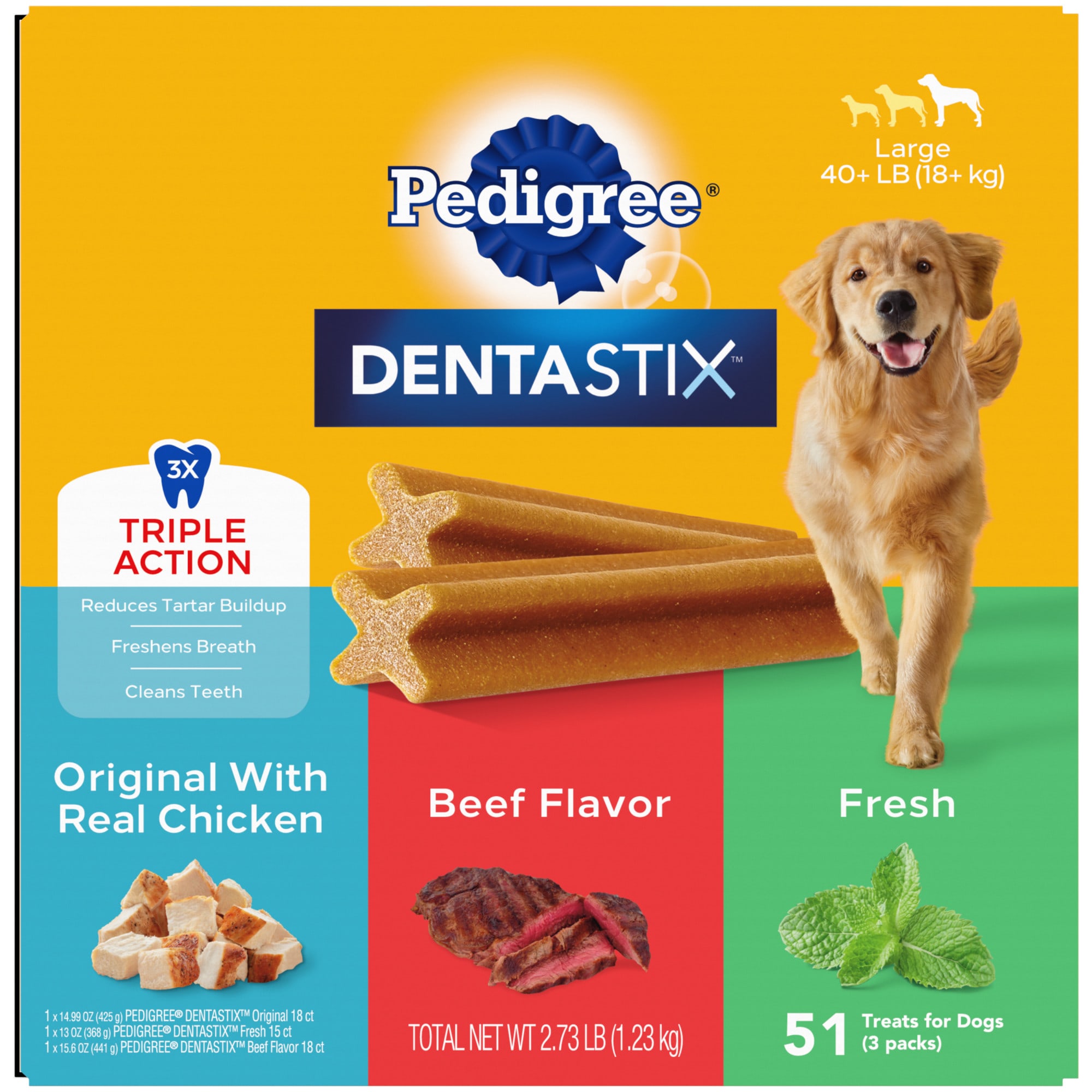 Pedigree Dentastix Treats for Dogs, Original with Real Chicken, Toy/Small, Value Pack - 108 treats, 26.1 oz