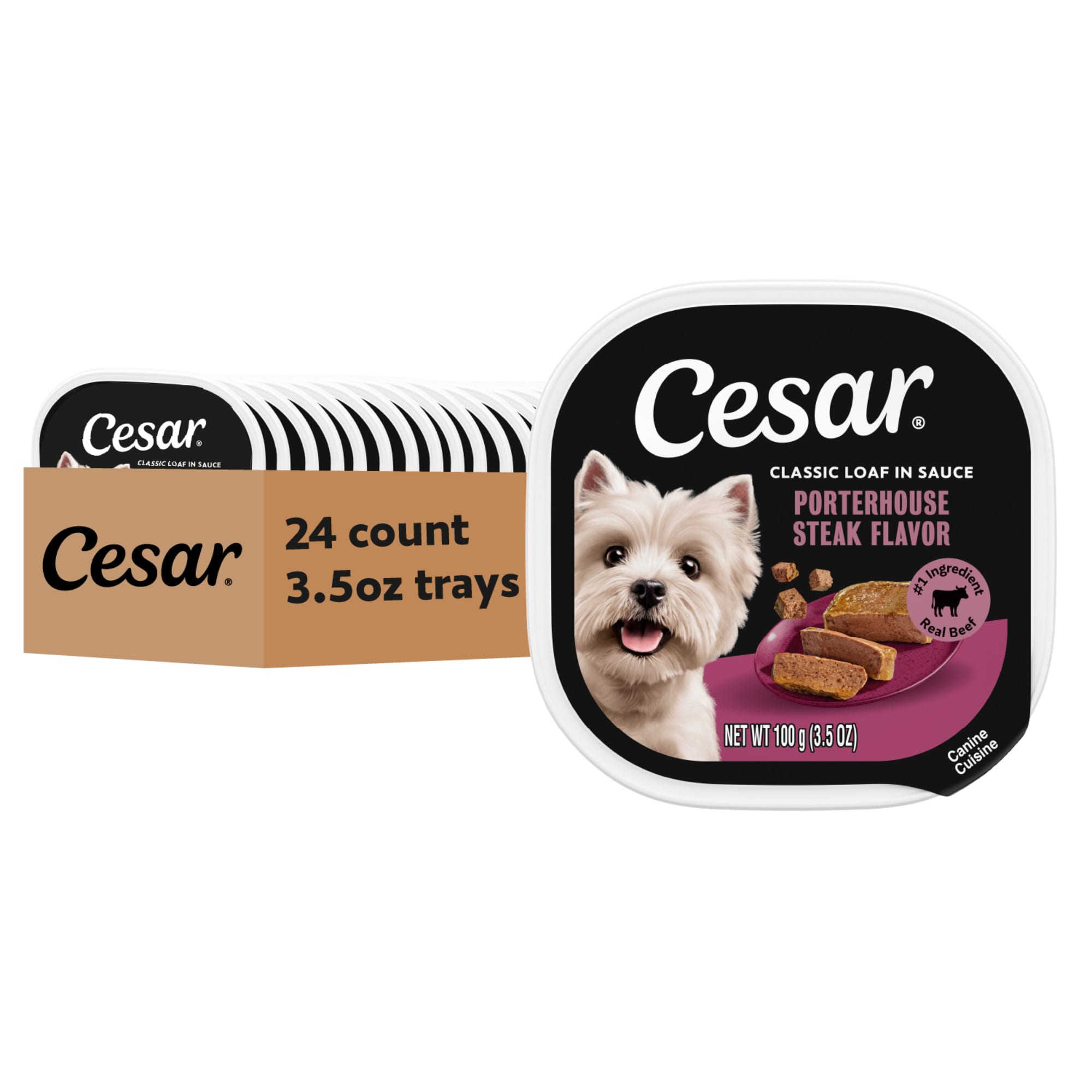 Cesar Classic Loaf in Sauce Porterhouse Steak Flavor Wet Dog Food