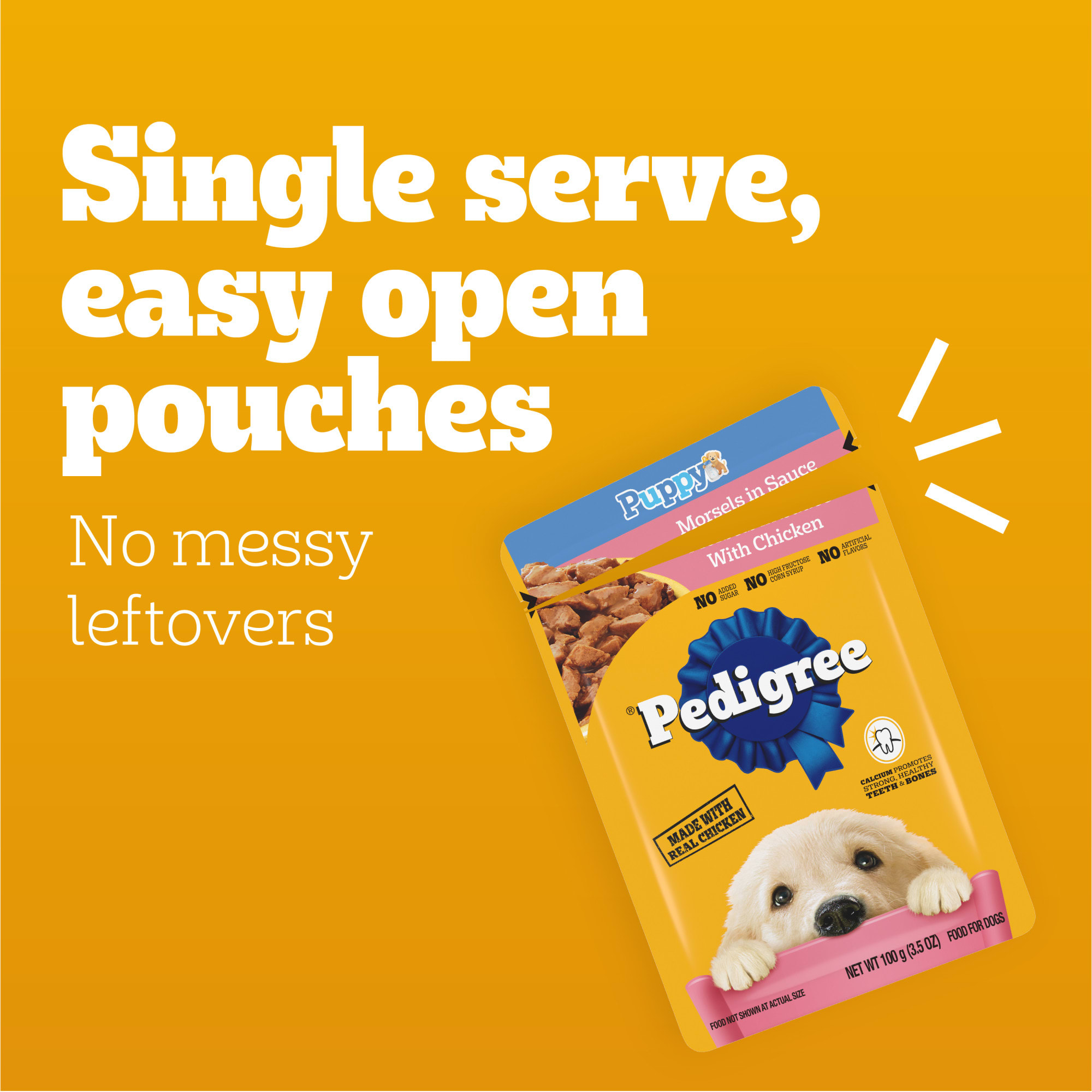 Pedigree puppy food pouches best sale