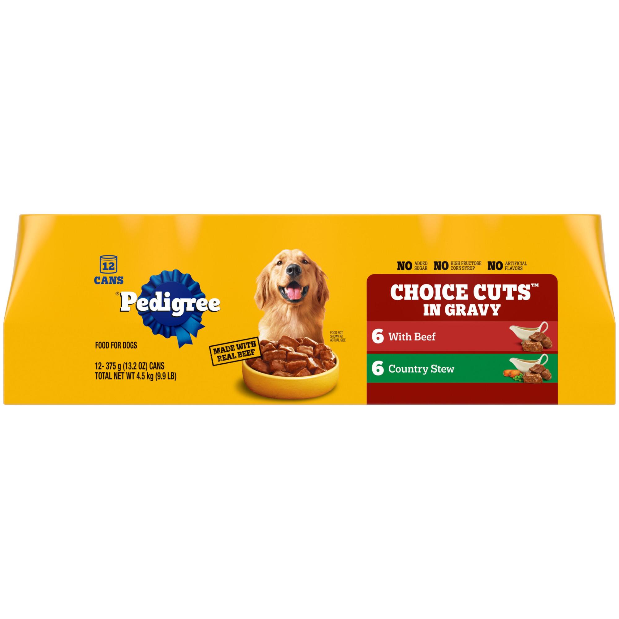 Pedigree Choice Cuts in Gravy Wet Dog Food Variety Pack  13.2 oz Cans (12 Pack)