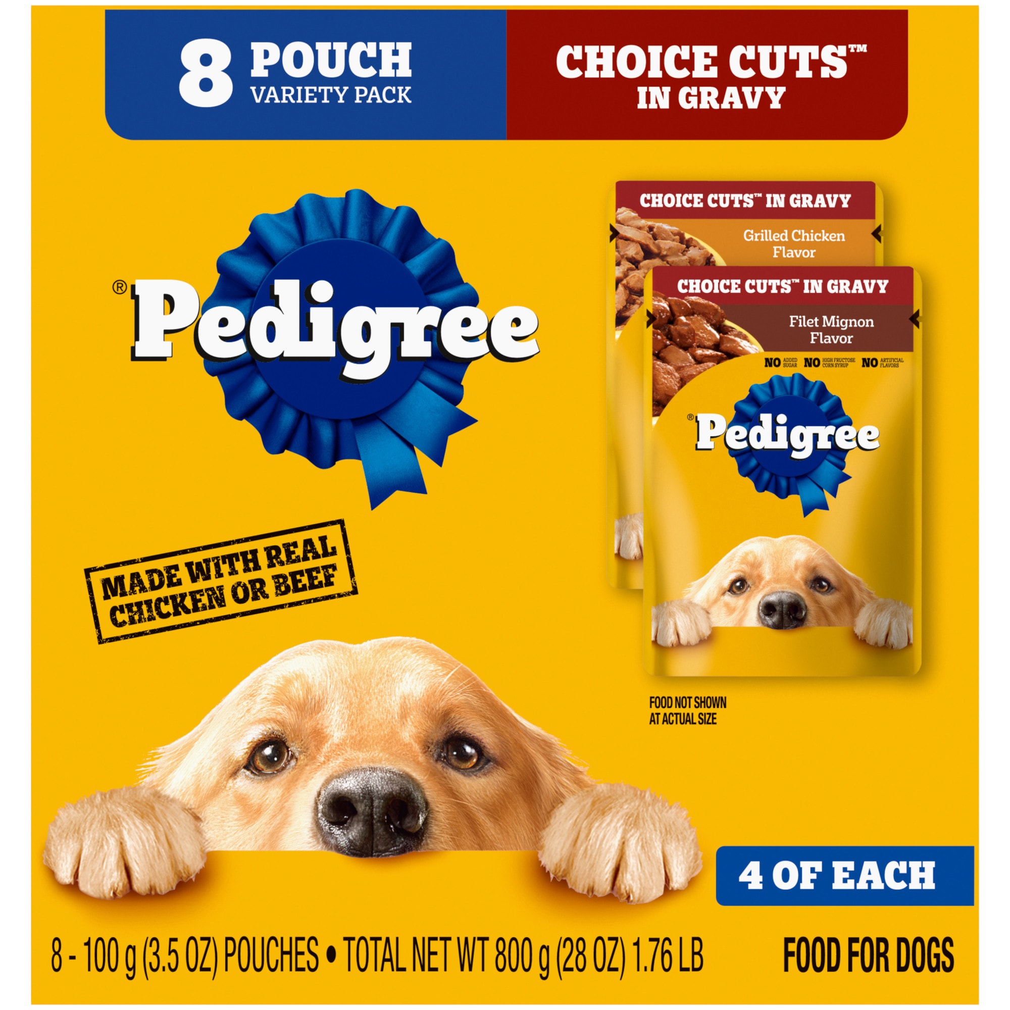 Pedigree Choice Cuts in Gravy Adult Soft Wet Dog Food Variety Pack 3.5 oz. Count of 8