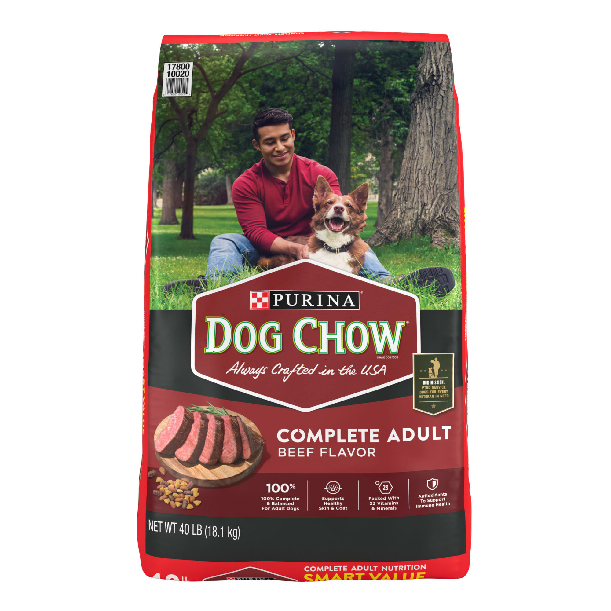 Purina Dog Chow Complete Adult Dry Dog Food Kibble Beef Flavor 18.5 lb