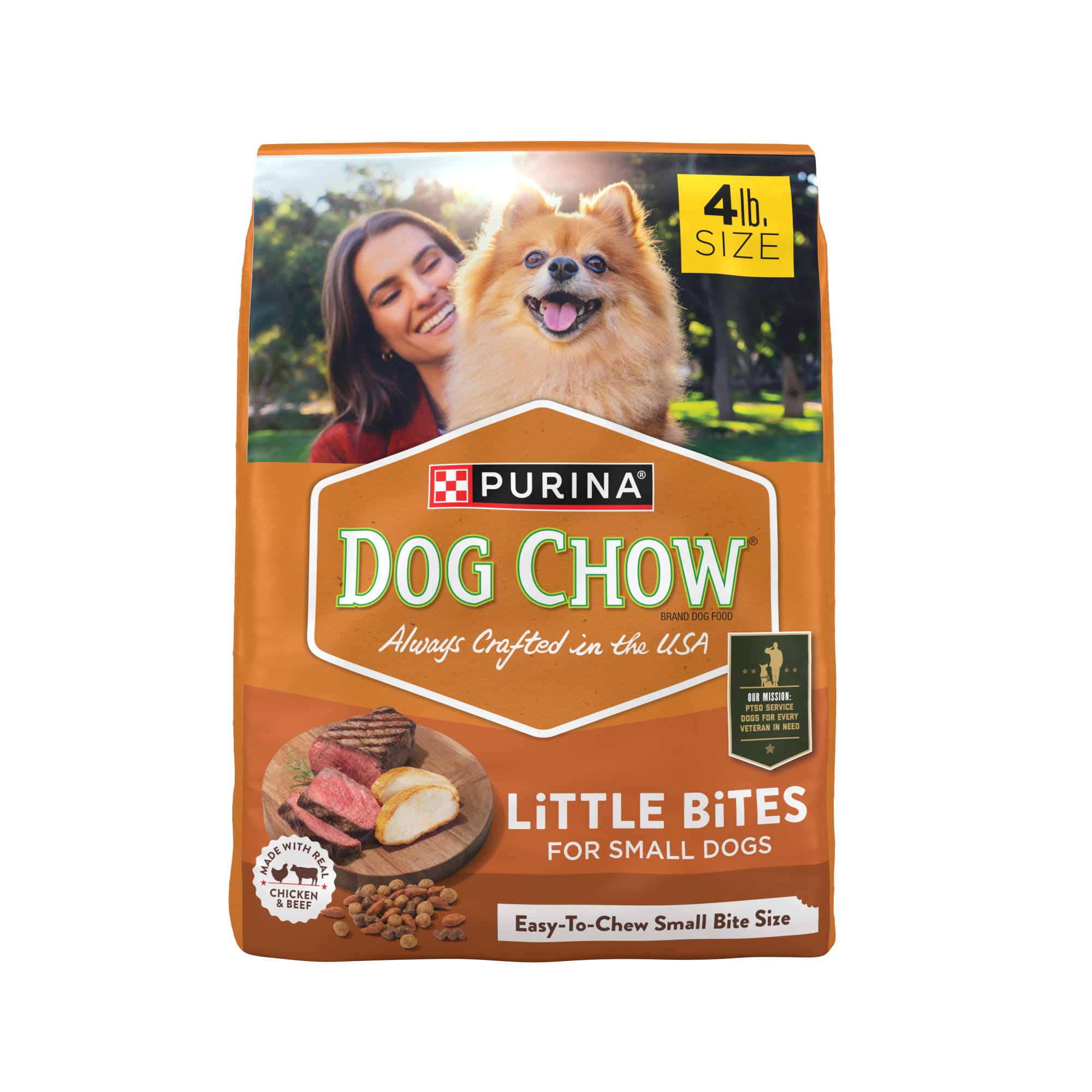 Purina Dog Chow Little Bites With Real Chicken and Beef Small Breed Dog Food Dry Recipe 4 lbs. Petco