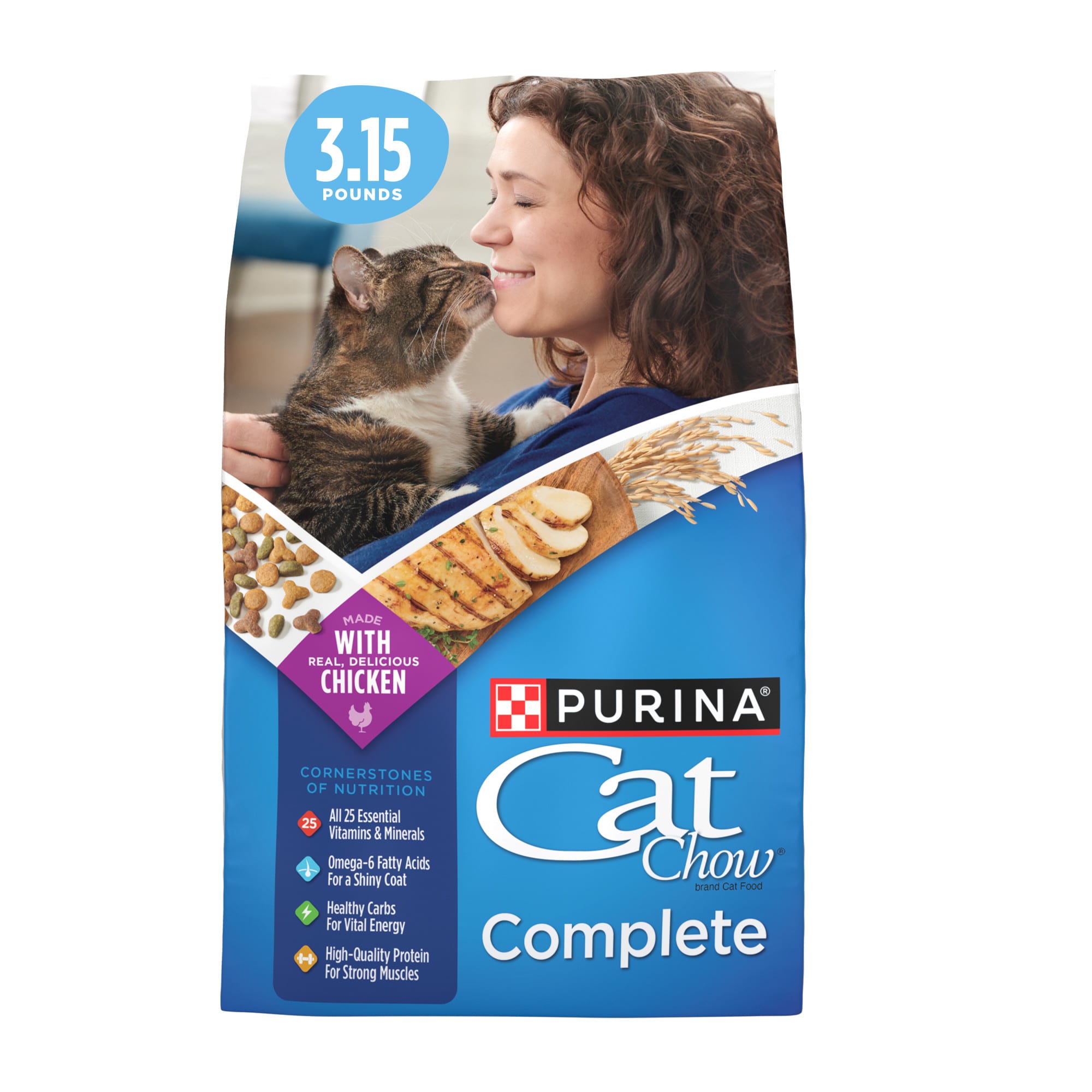 Purina Cat Chow High Protein Dry Cat Food  Complete  3.15 lb. Bag