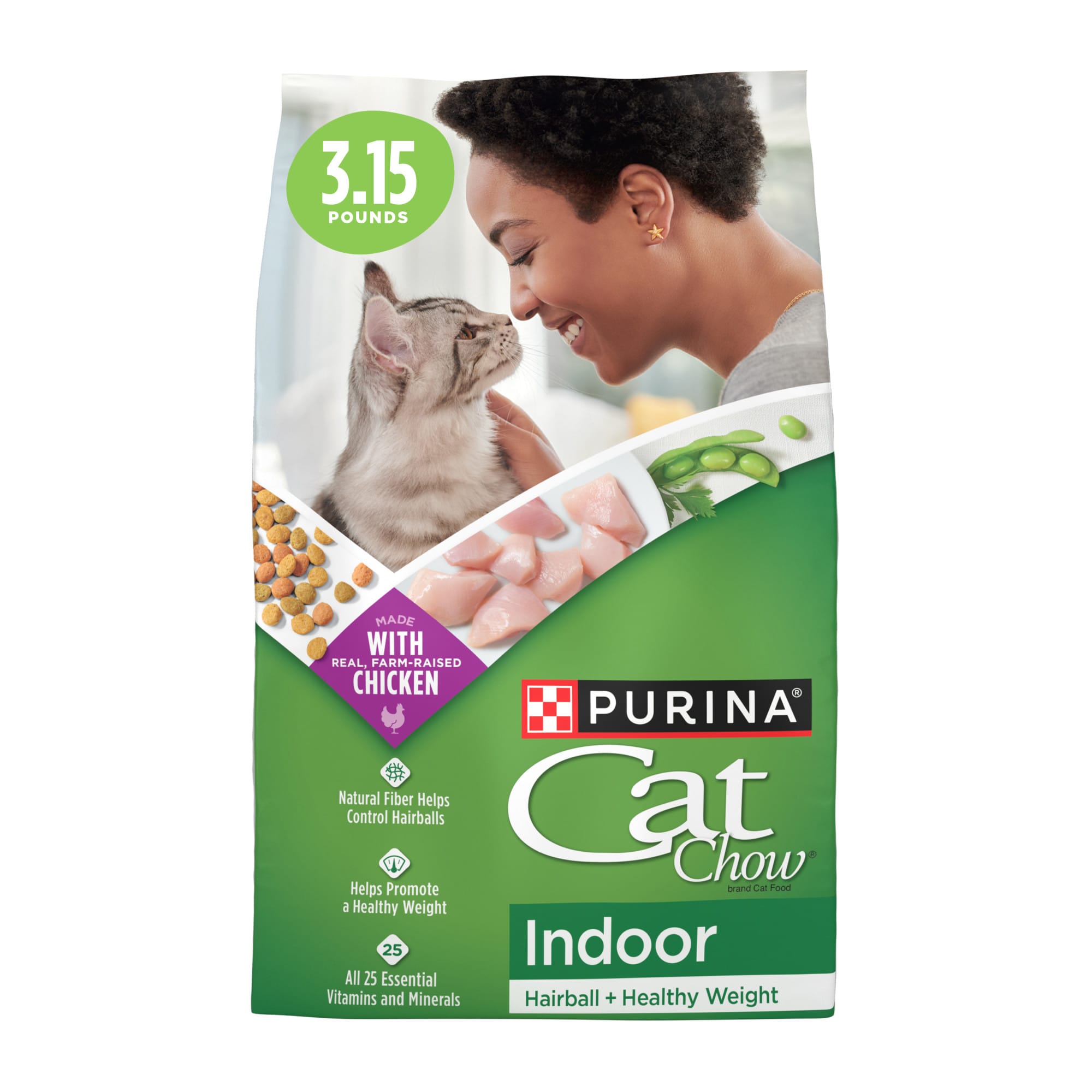 Purina Indoor Hairball Healthy Weight Chow Dry Cat Food 3.15 lbs