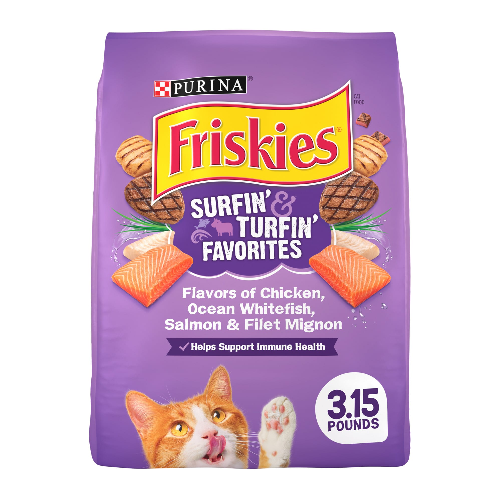 Friskies Surfin Turfin Favorites Dry Cat Food 16 lbs. Petco