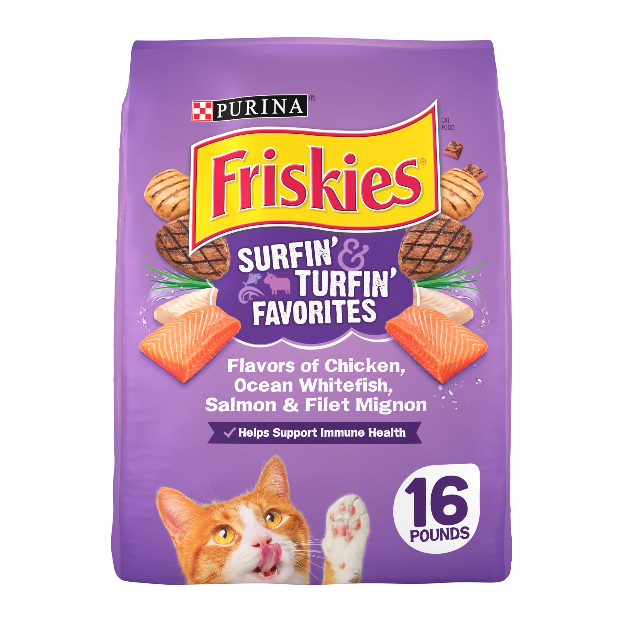 Purina Friskies Surfin Turfin Favorites Dry Cat Food 3.15 lb bag