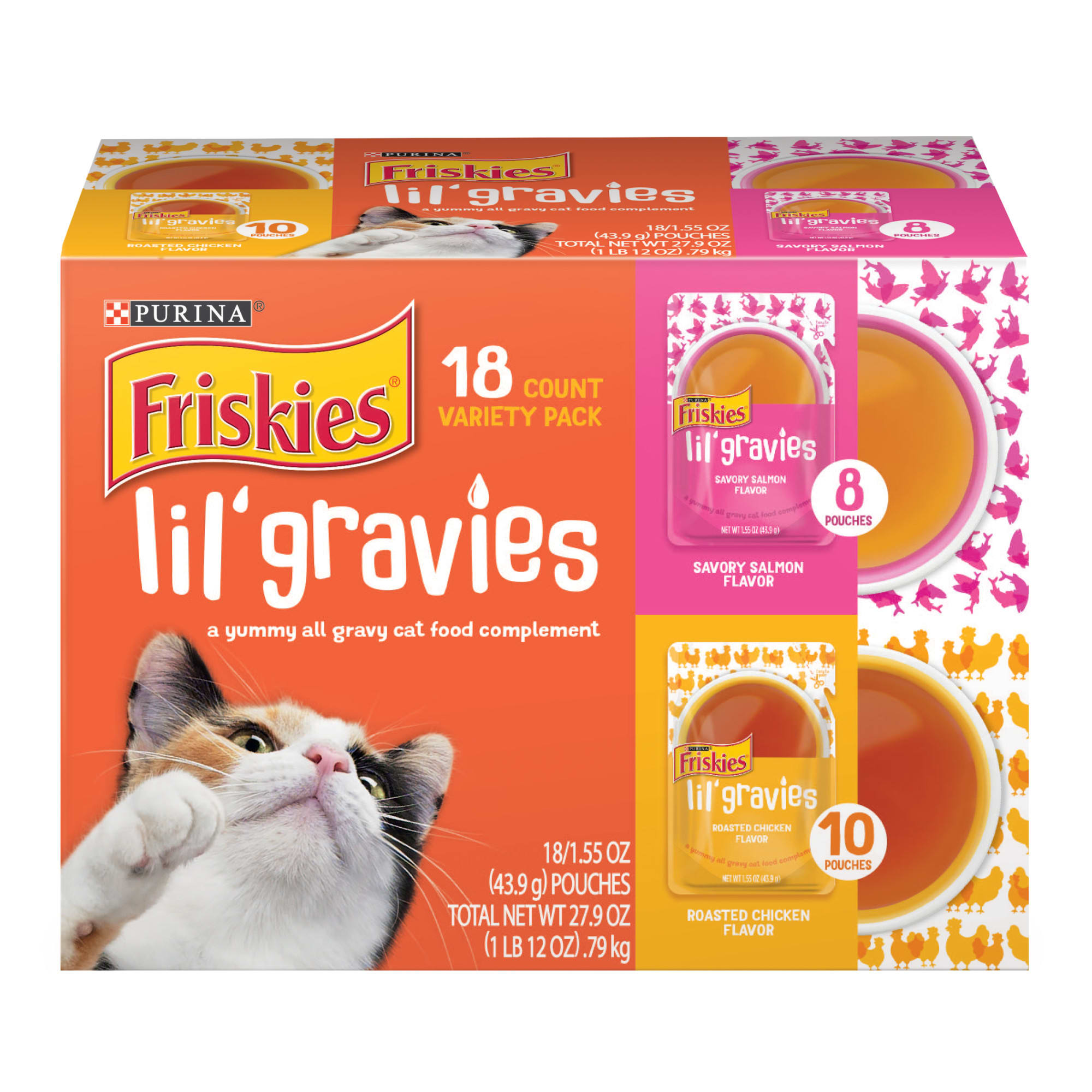 Friskies Lil Gravies Chicken Salmon Flavors Cat Food Variety