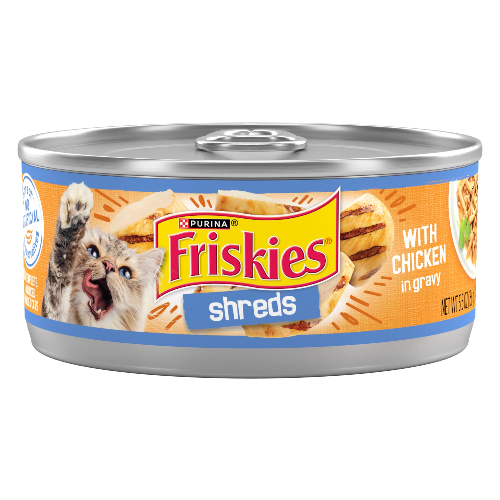 Friskies Shreds with Chicken in Gravy Wet Cat Food 5.5 oz. Case