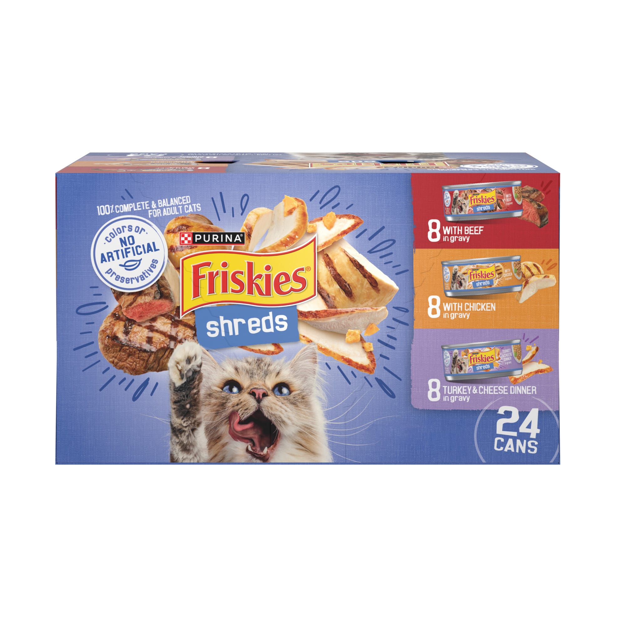 Friskies Shreds Wet Cat Food Variety Pack 5.5 oz. Count of 24