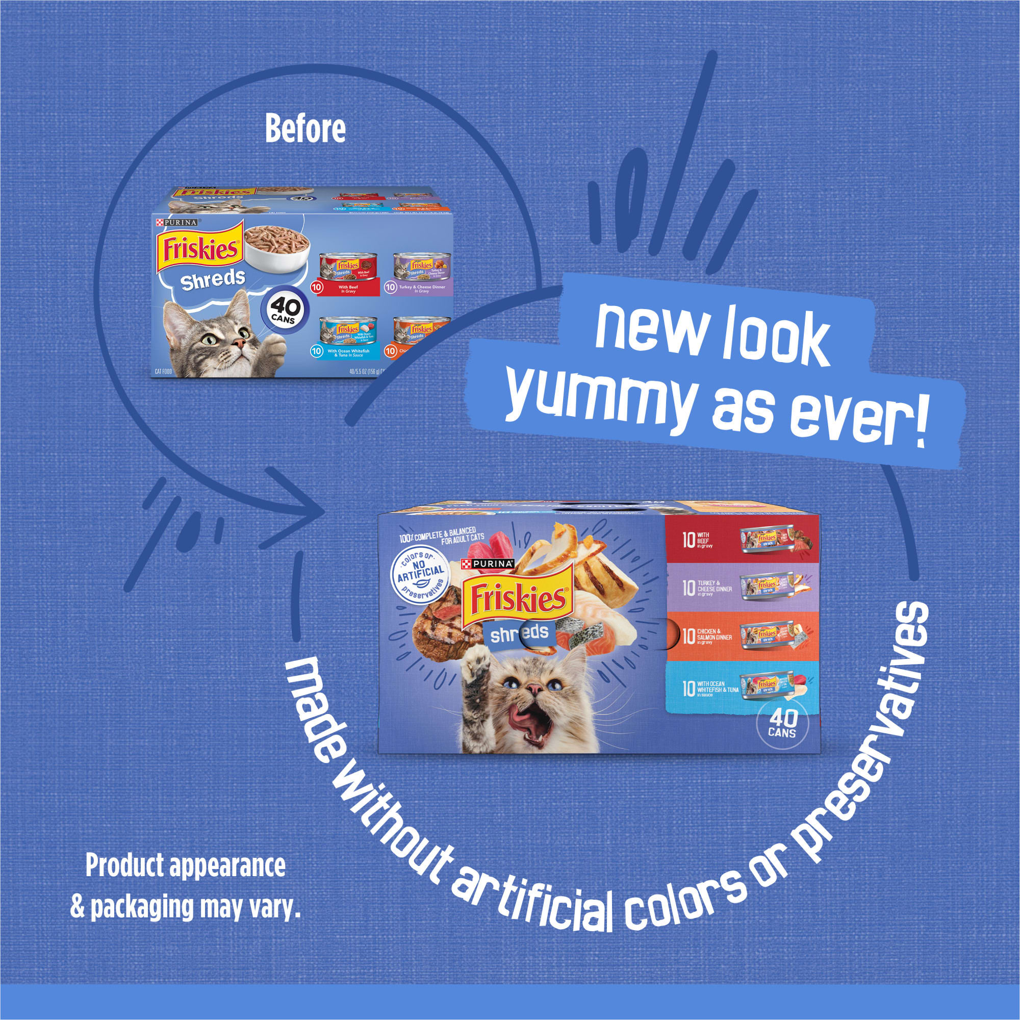 Friskies Shreds Beef Turkey Whitefish and Chicken Salmon Wet