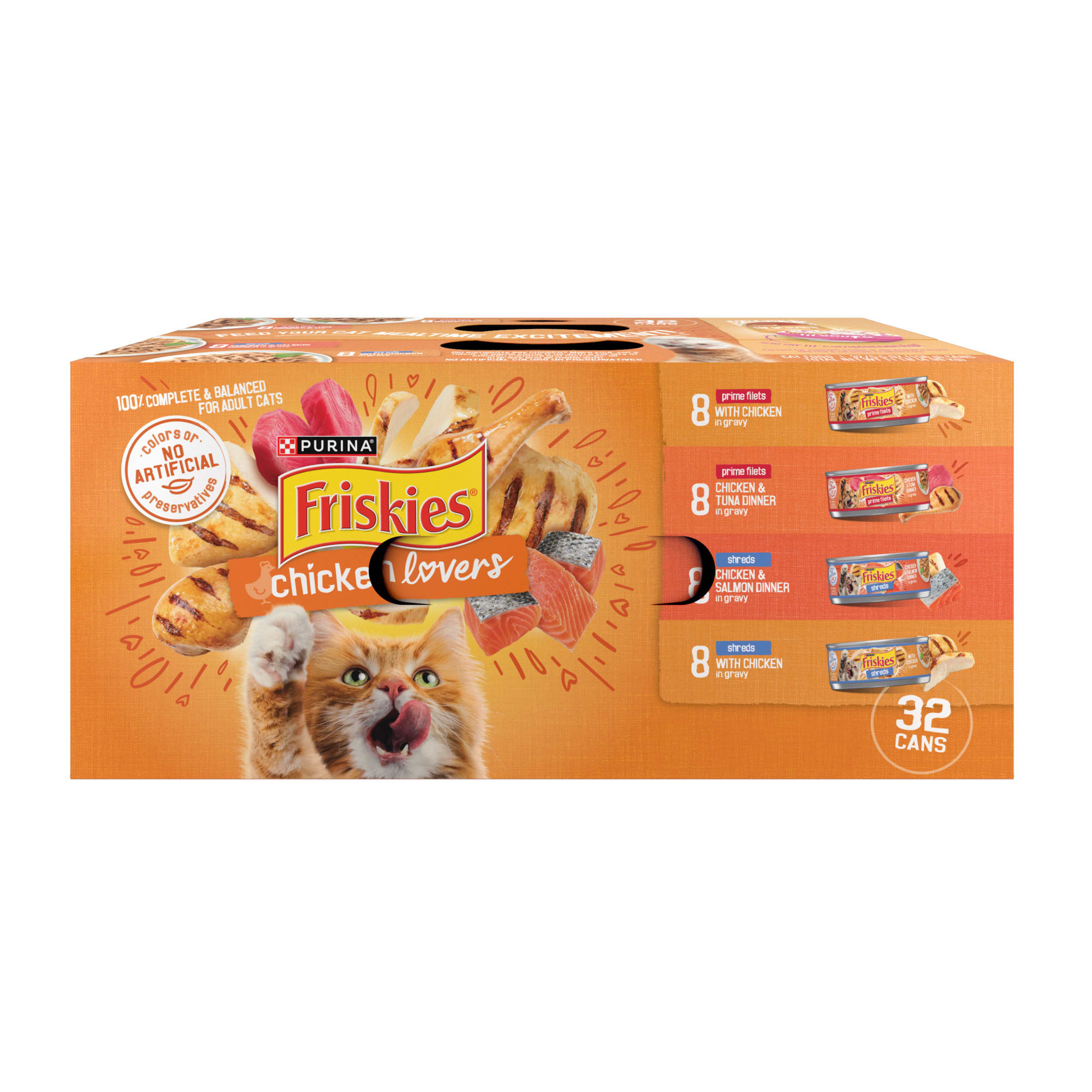 Friskies Chicken Lovers Prime Filets and Shreds Gravy Wet Cat Food ...