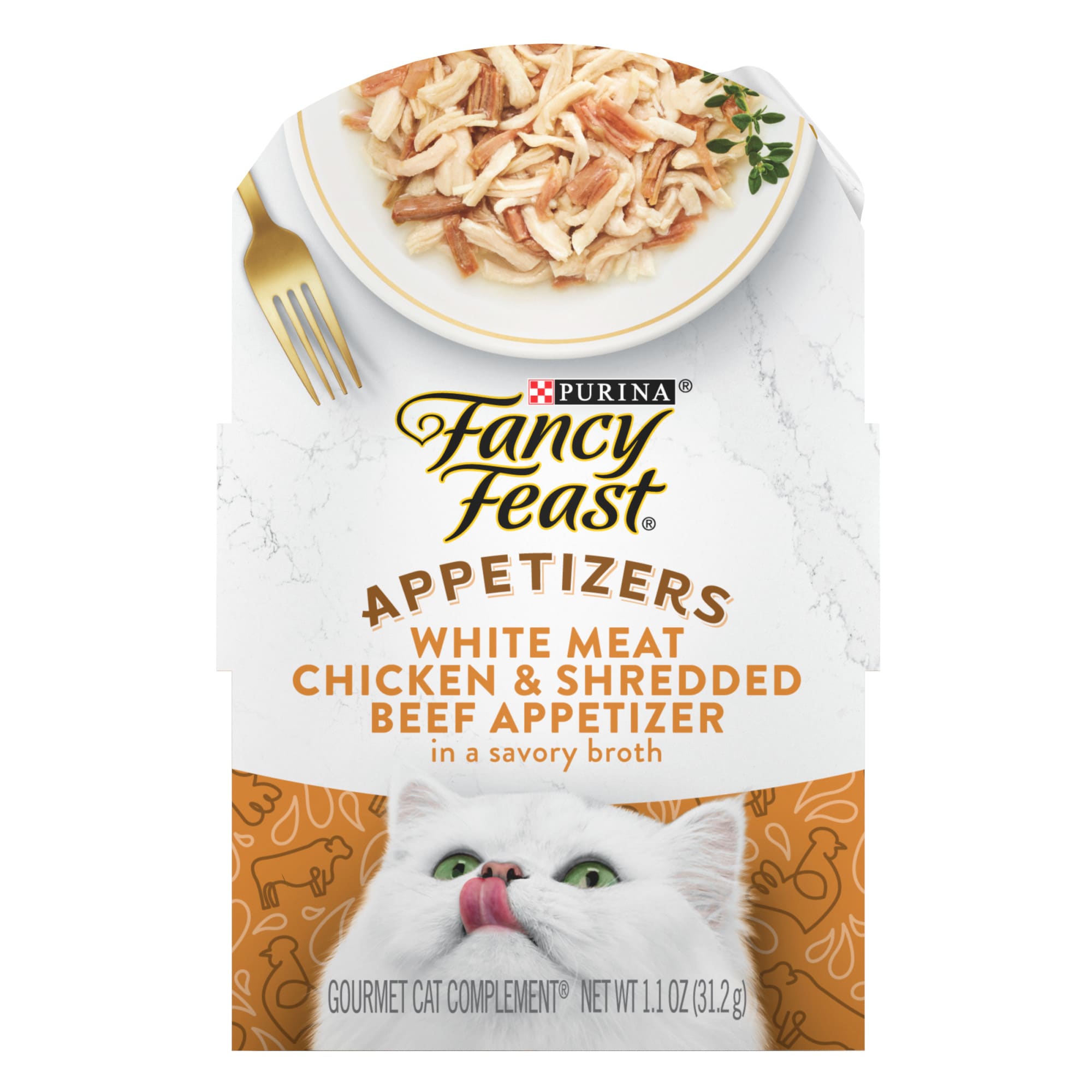 Fancy Feast Lickable Grain Free White Meat Chicken Shredded Beef