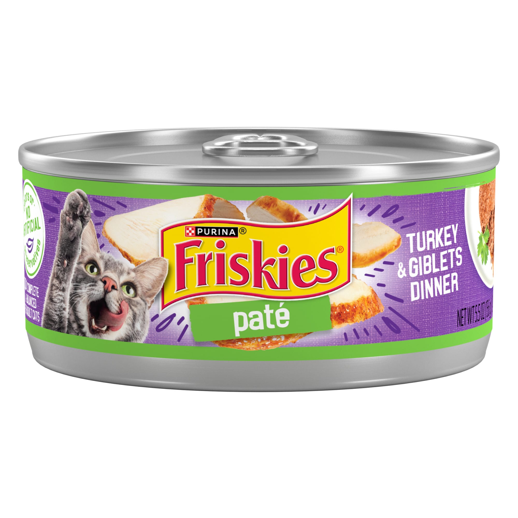 Friskies Turkey and Giblets Dinner Wet Cat Food 5.5 oz Case of