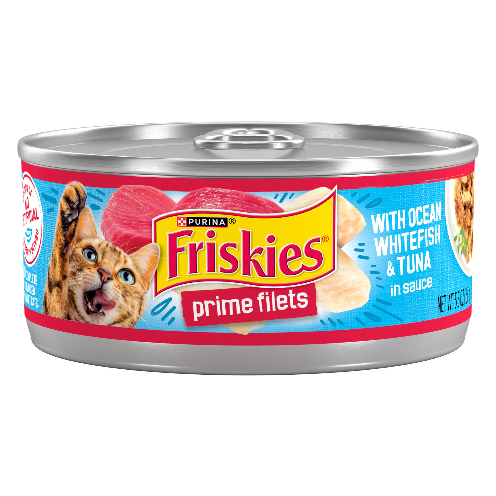 Friskies Prime Filets With Ocean Whitefish Tuna in Sauce Wet Cat