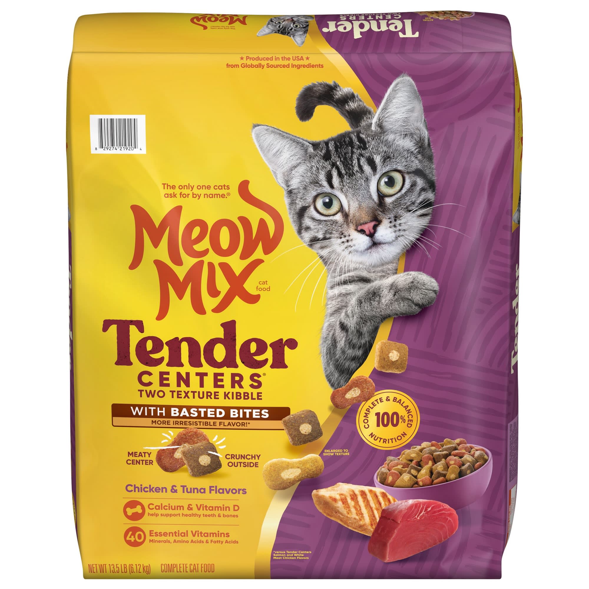 Meow Mix Tender Centers Cat Food with Basted Bites Chicken Tuna 48 oz