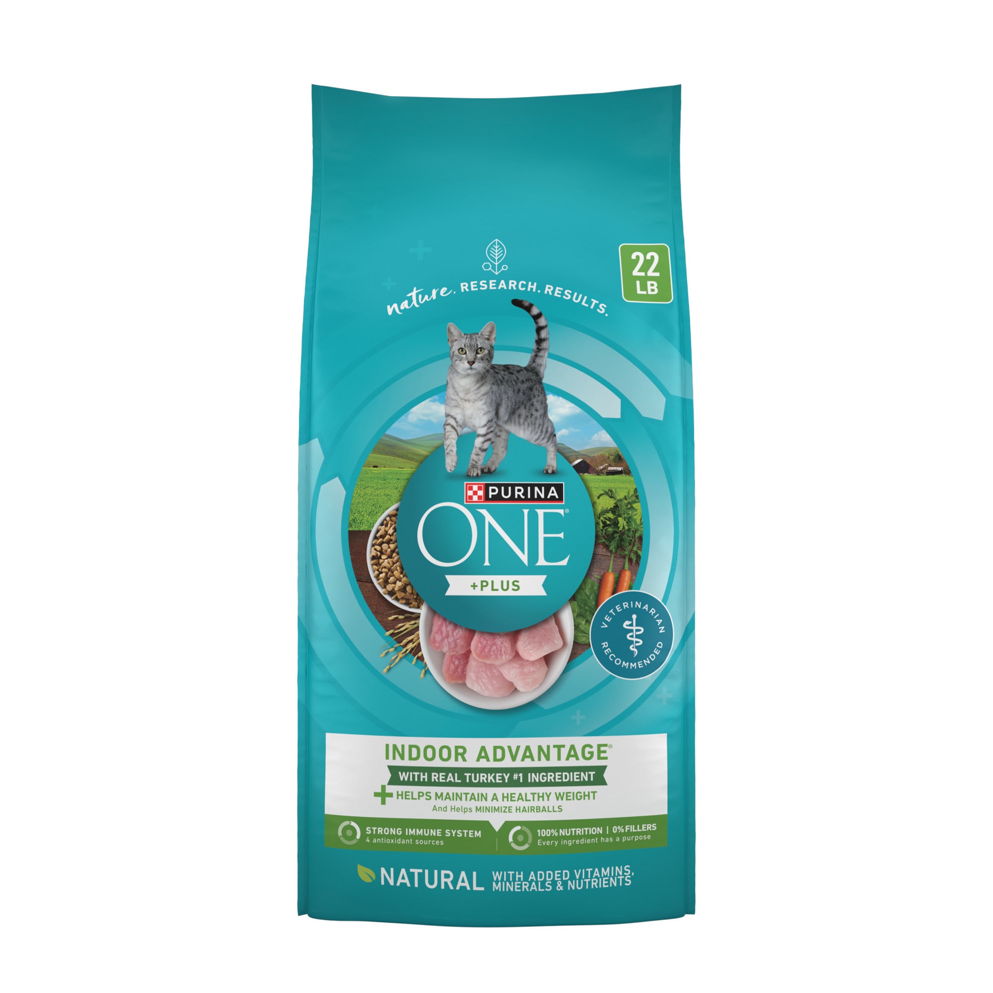 Purina ONE Natural Low Fat Weight Control & Indoor Dry Cat Food, 22 lbs ...