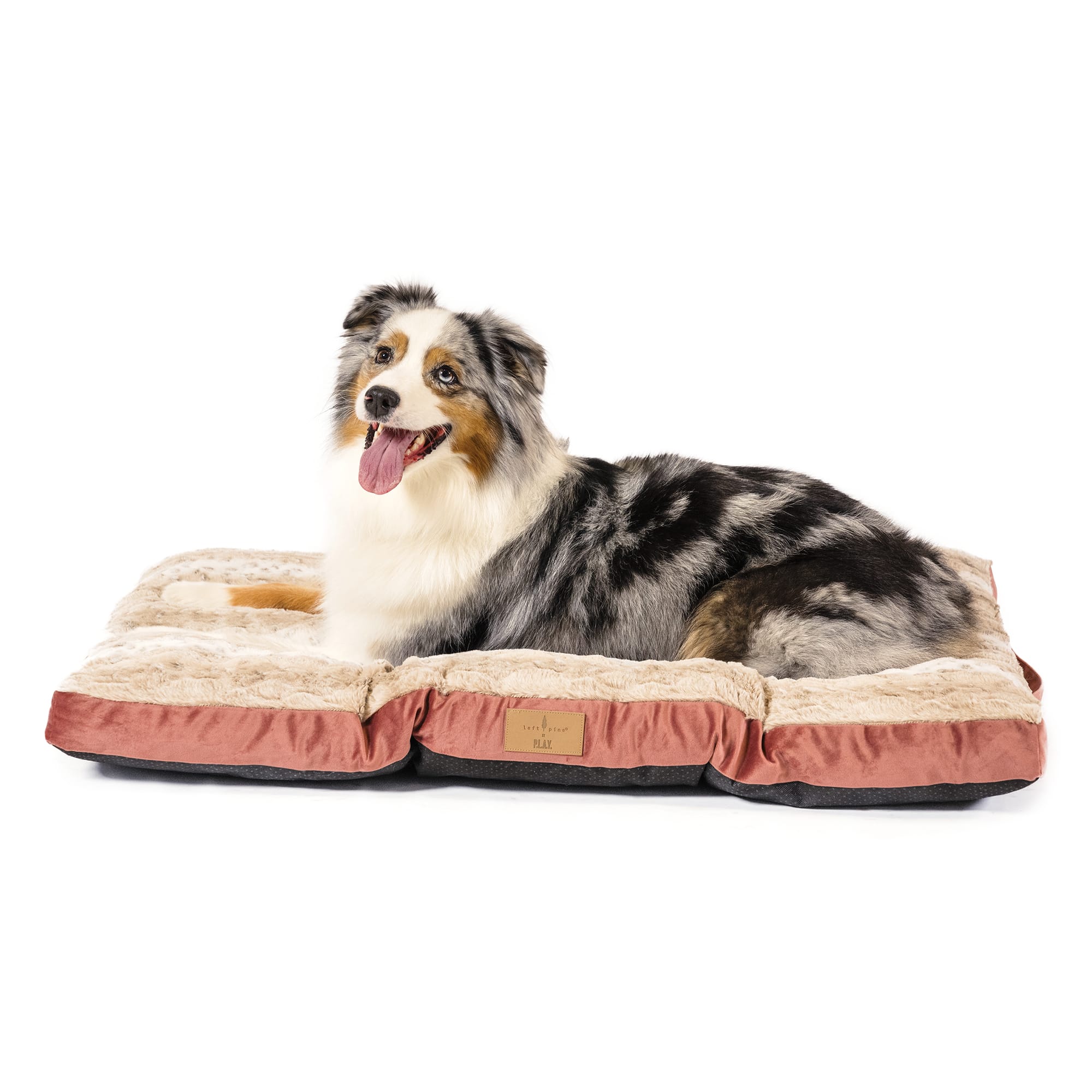 P.L.A.Y. Left Pine Gusseted Pillow Mat for Dogs 36 L X 23 W X 2.5 H Brown Petco