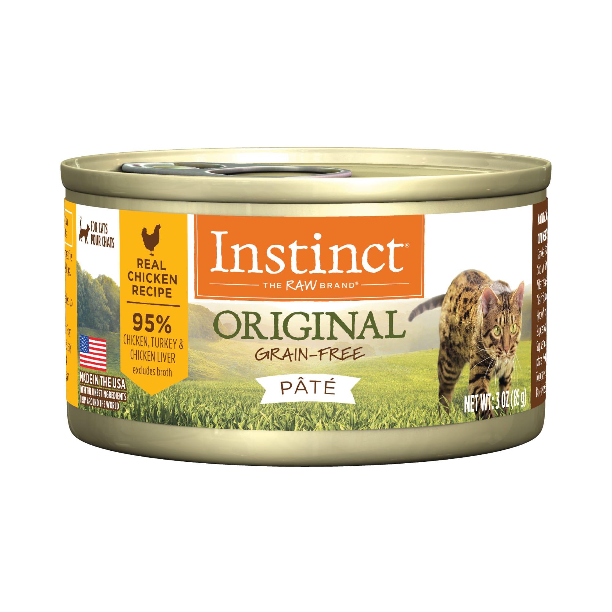 Instinct Original Grain Free Real Chicken Recipe Natural Wet Canned Cat Food 3 oz. Case of 24