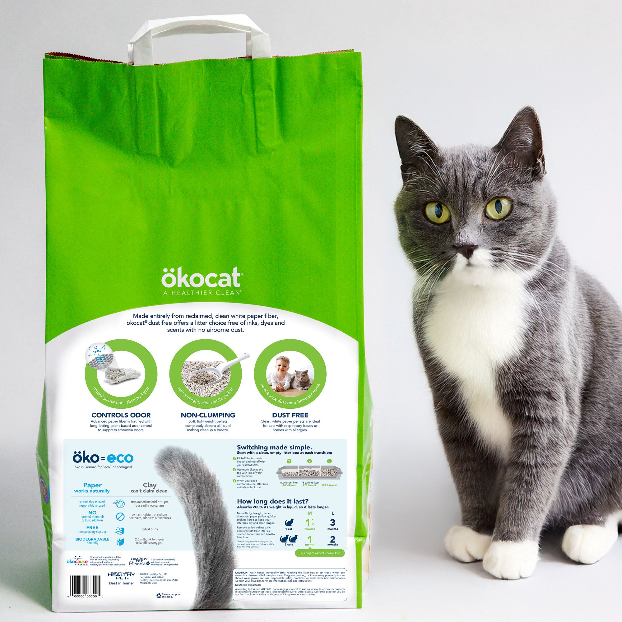 Okocat Dust Free Non-Clumping Paper Pellet Cat Litter, lbs
