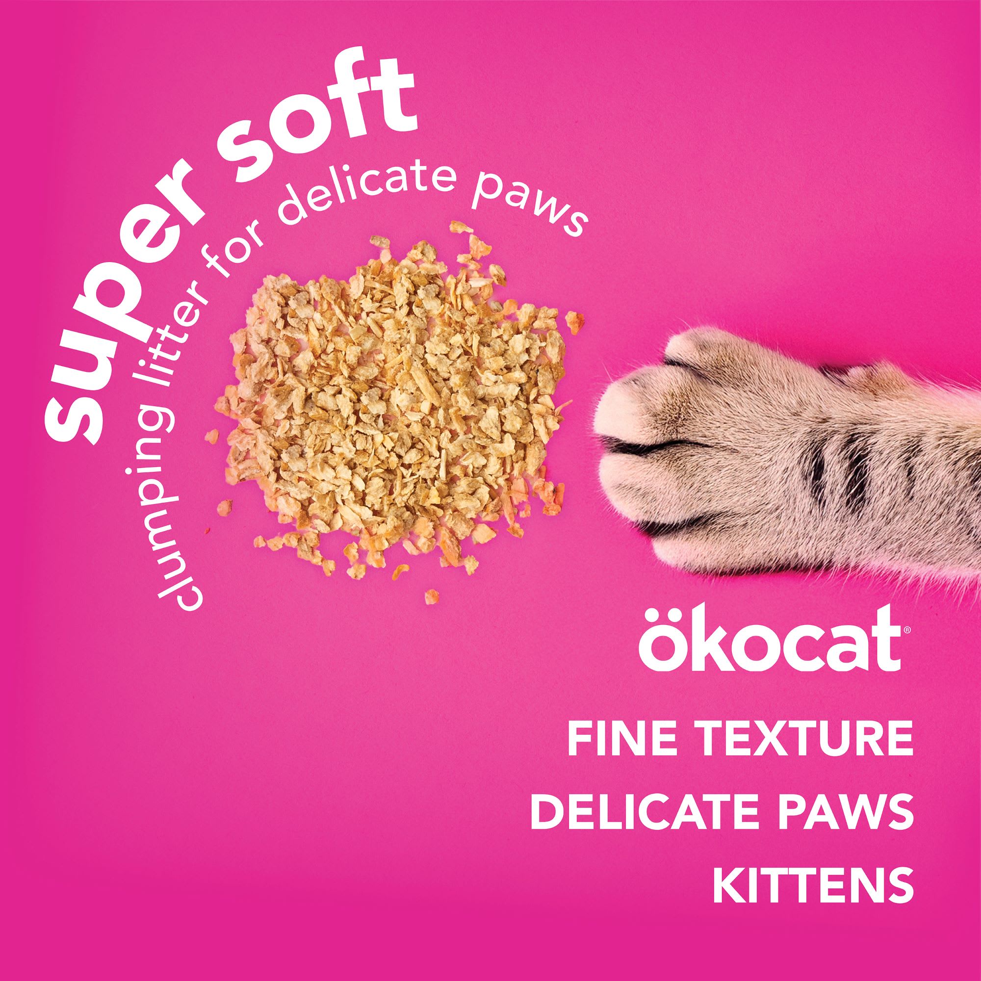 Okocat Super Soft Clumping Wood Delicate Paws Cat Litter, 15.8 lbs