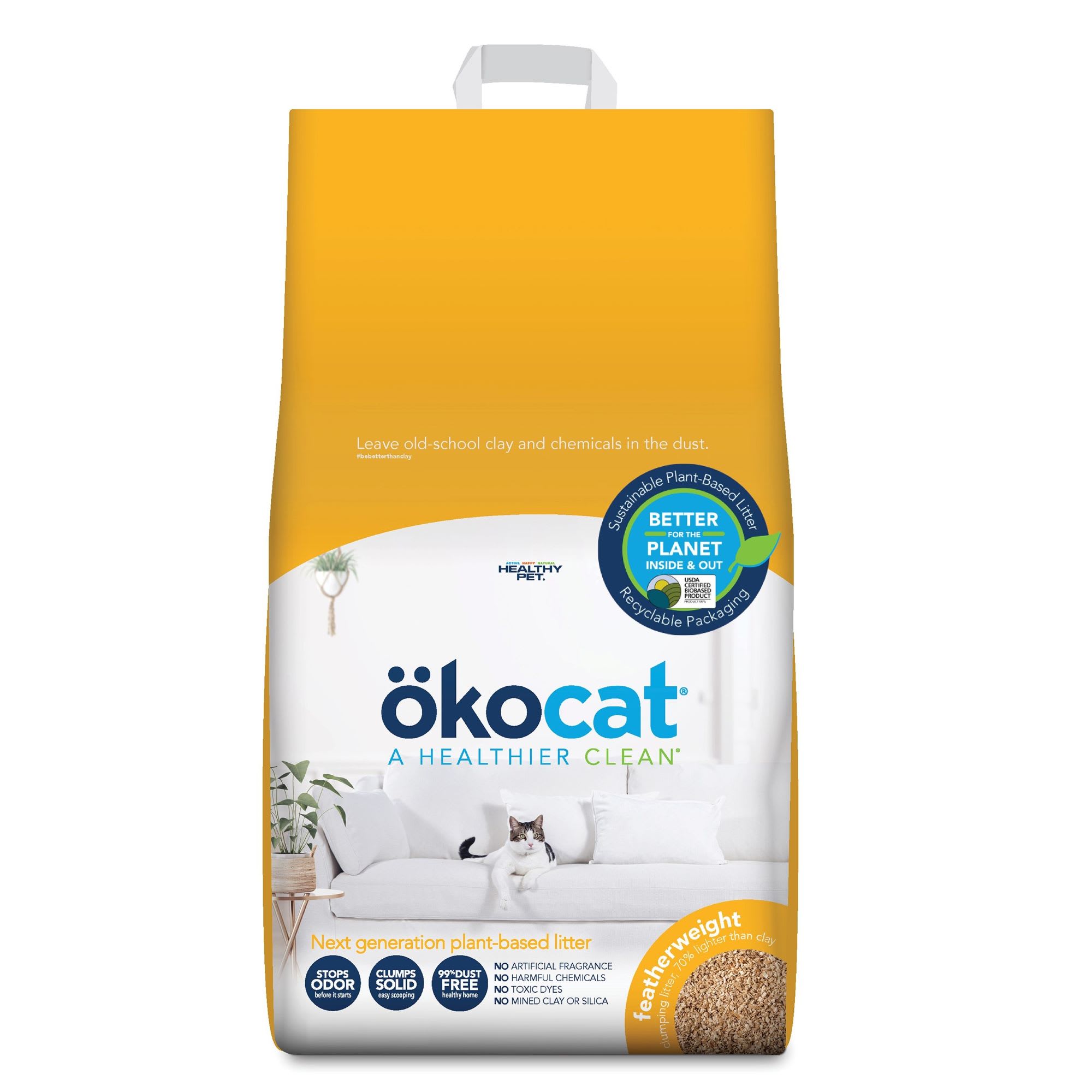 Okocat Featherweight Clumping Wood Cat Litter 10.5 lbs. Petco